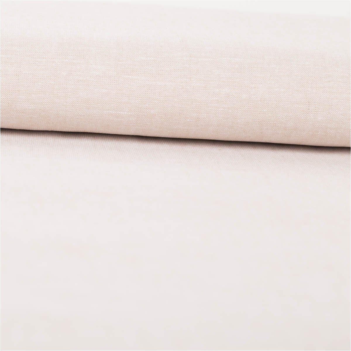 SCHÖNER LEBEN. Stoff Leinenstoff Meterware Baumwollstoff Chambray meliert helles Beige, atmungsaktiv