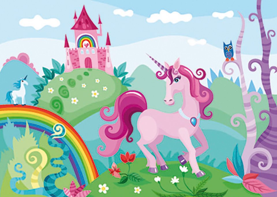 Fototapete Kids purple Unicorn