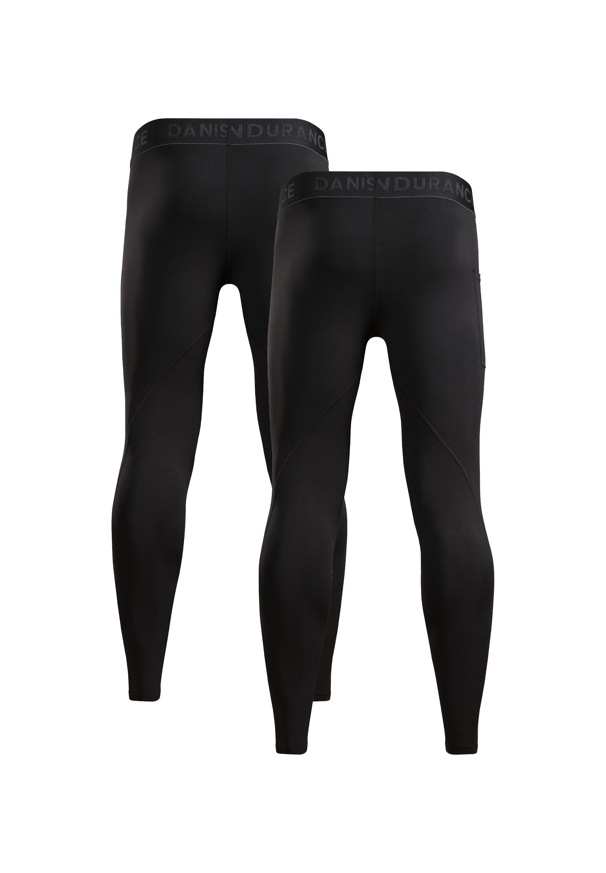 DANISH ENDURANCE Leggings Compression (2er-Pack) Lange Laufhose mit Taschen, reduziert Muskelkontraktionen