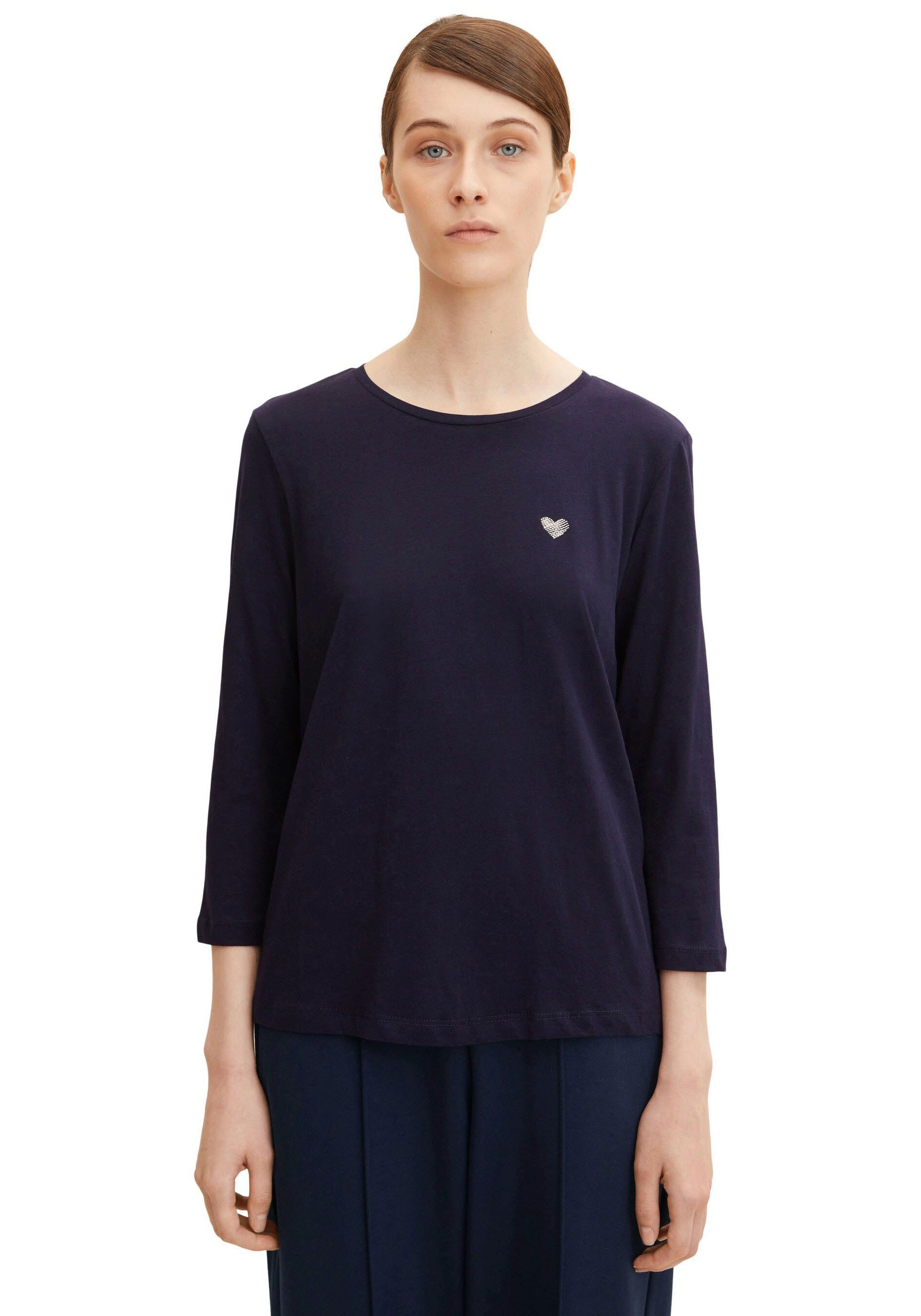 TOM TAILOR 3/4-Arm-Shirt (Packung, 2-tlg., 2er-Pack) im Doppel - immer Ringel + uni