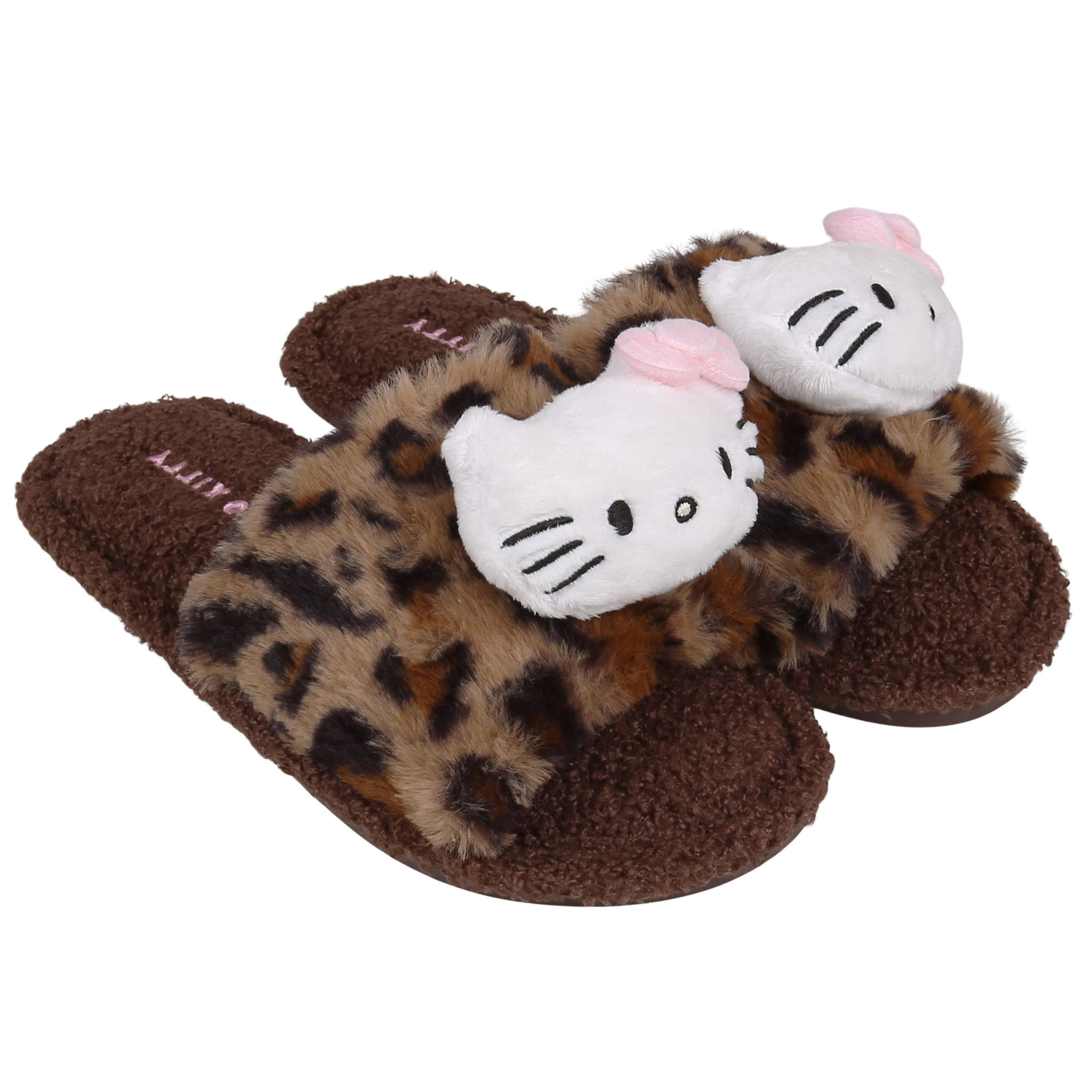 Hello Kitty Hello Kitty rutschfeste Damenhausschuhe mit Leopardenmuster Plüsch Hausschuhe