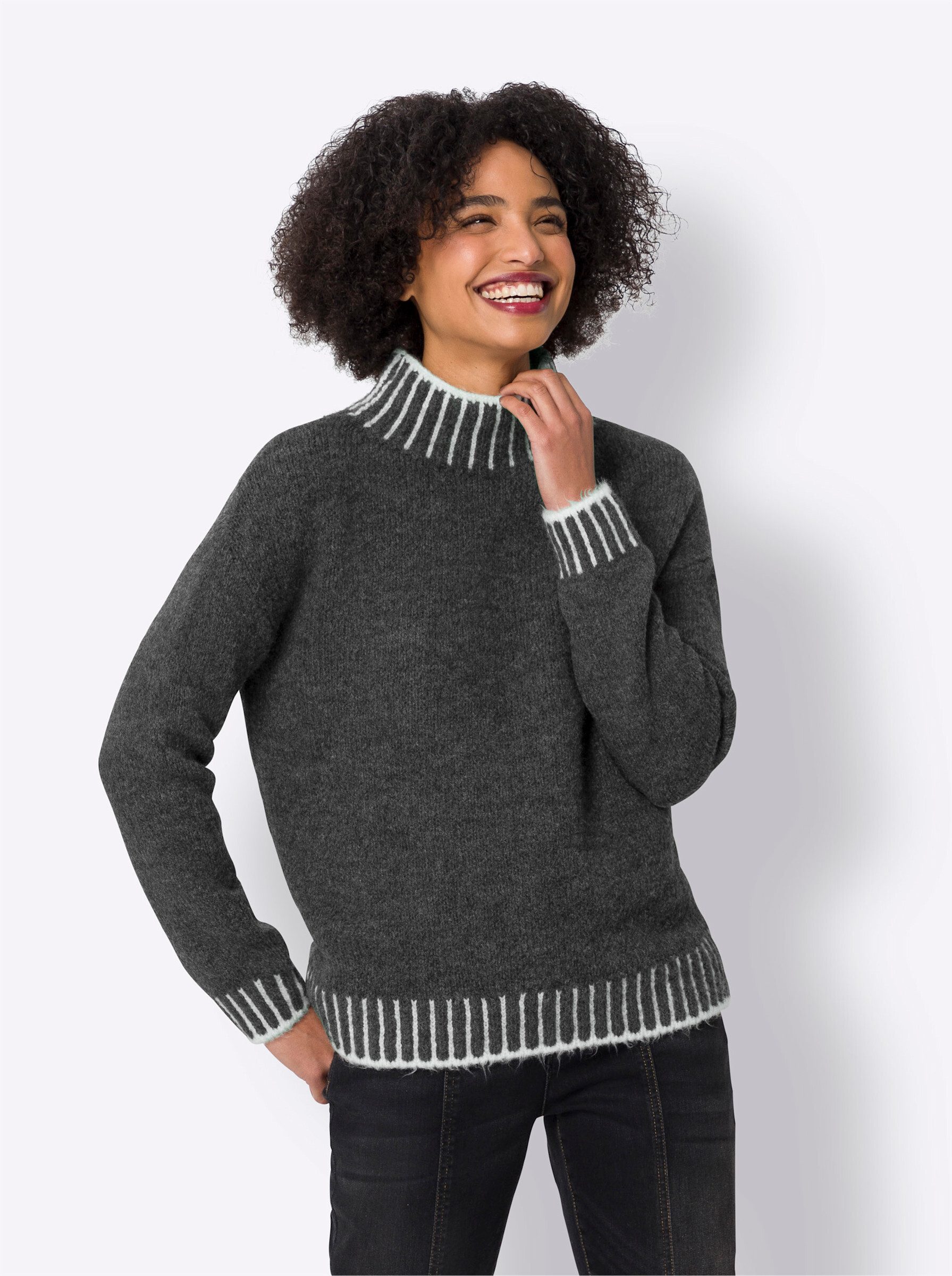 heine Strickpullover Stehkragenpullover . günstig online kaufen