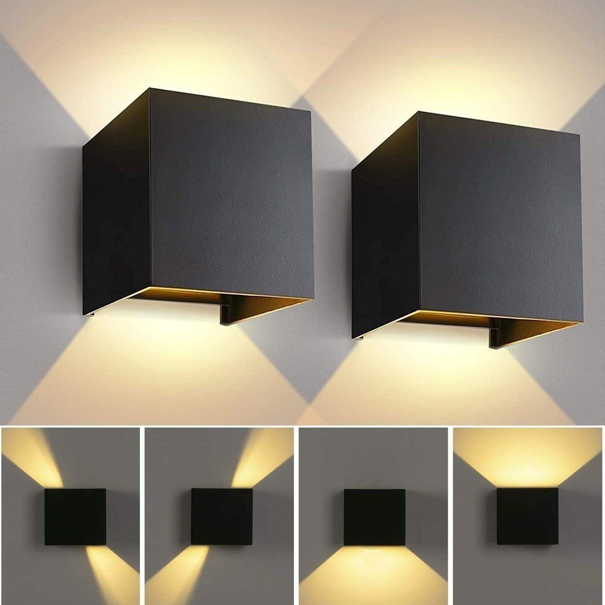 oyajia Wandleuchte 2 Stück 7W Metall LED Wandlampe, Auf und ab Einstellbare günstig online kaufen