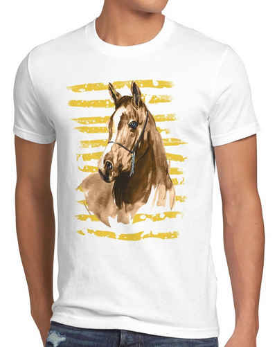 style3 Print-Shirt Herren T-Shirt Reiterferien pferde reiten bauernhof falbe brauner