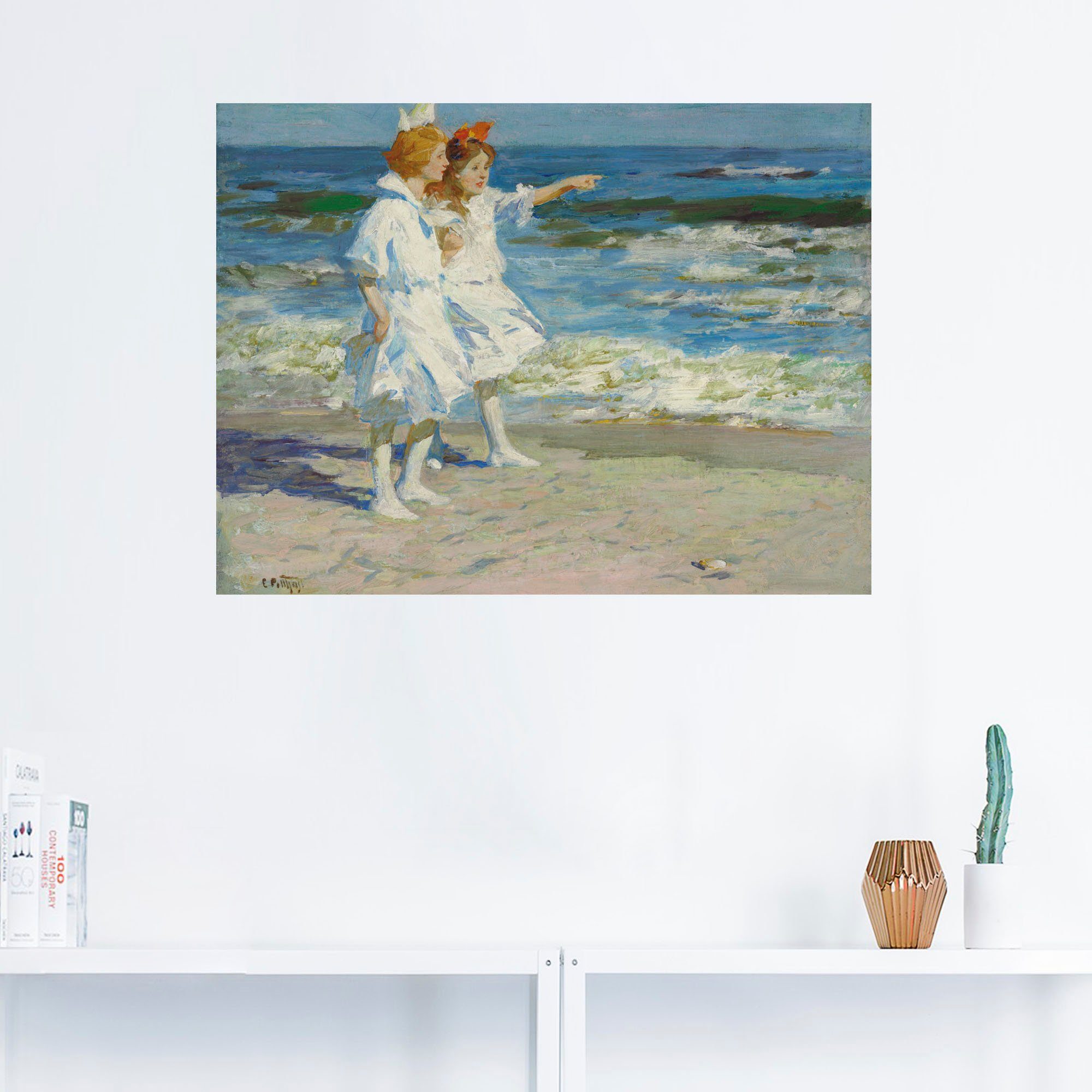 Artland Wandbild Mädchen Leinwandbild, Größen versch. Poster als St), Kind oder (1 am in Strand., Wandaufkleber
