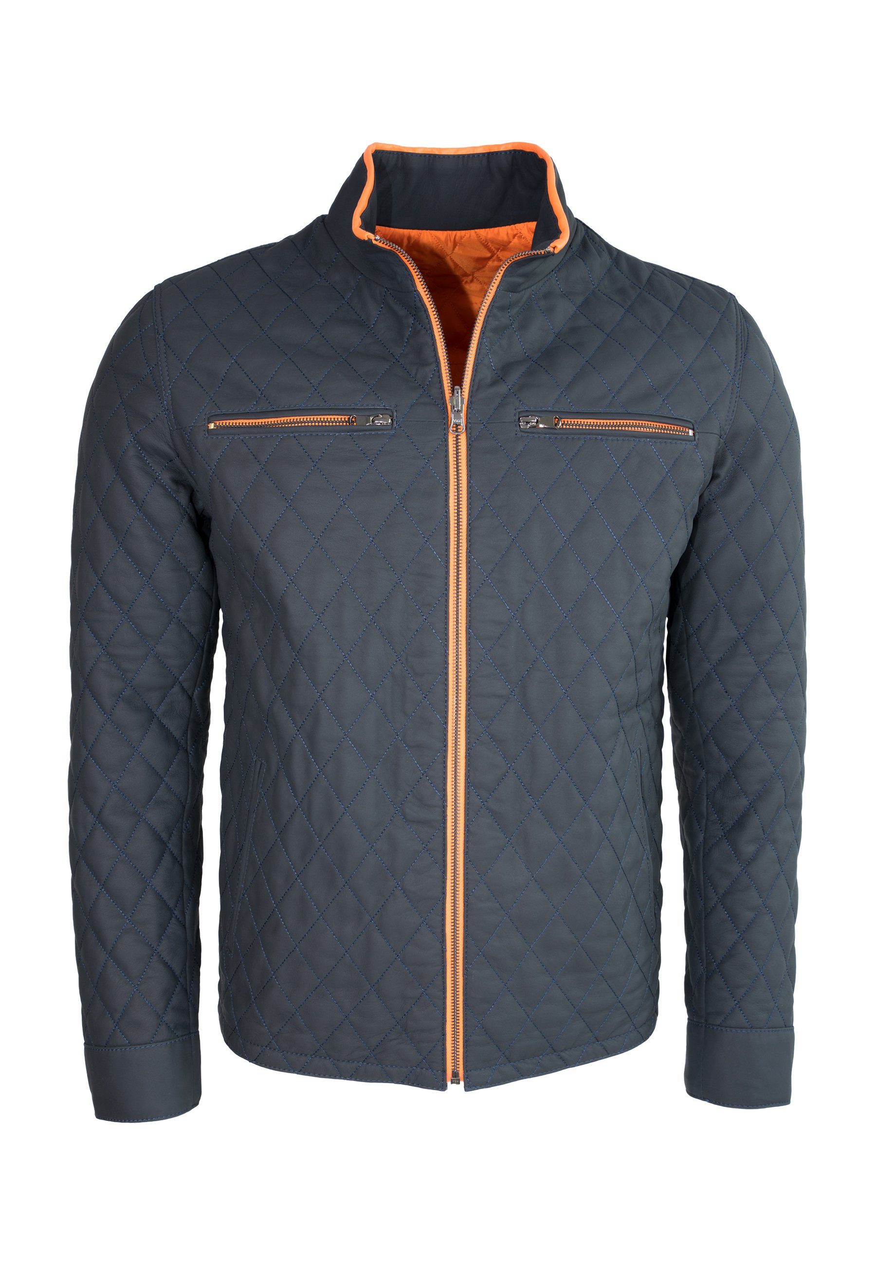 Lolus Lederjacke Albert Dunkelblau Herren Stepp Lederjacke Wendejacke aus w günstig online kaufen