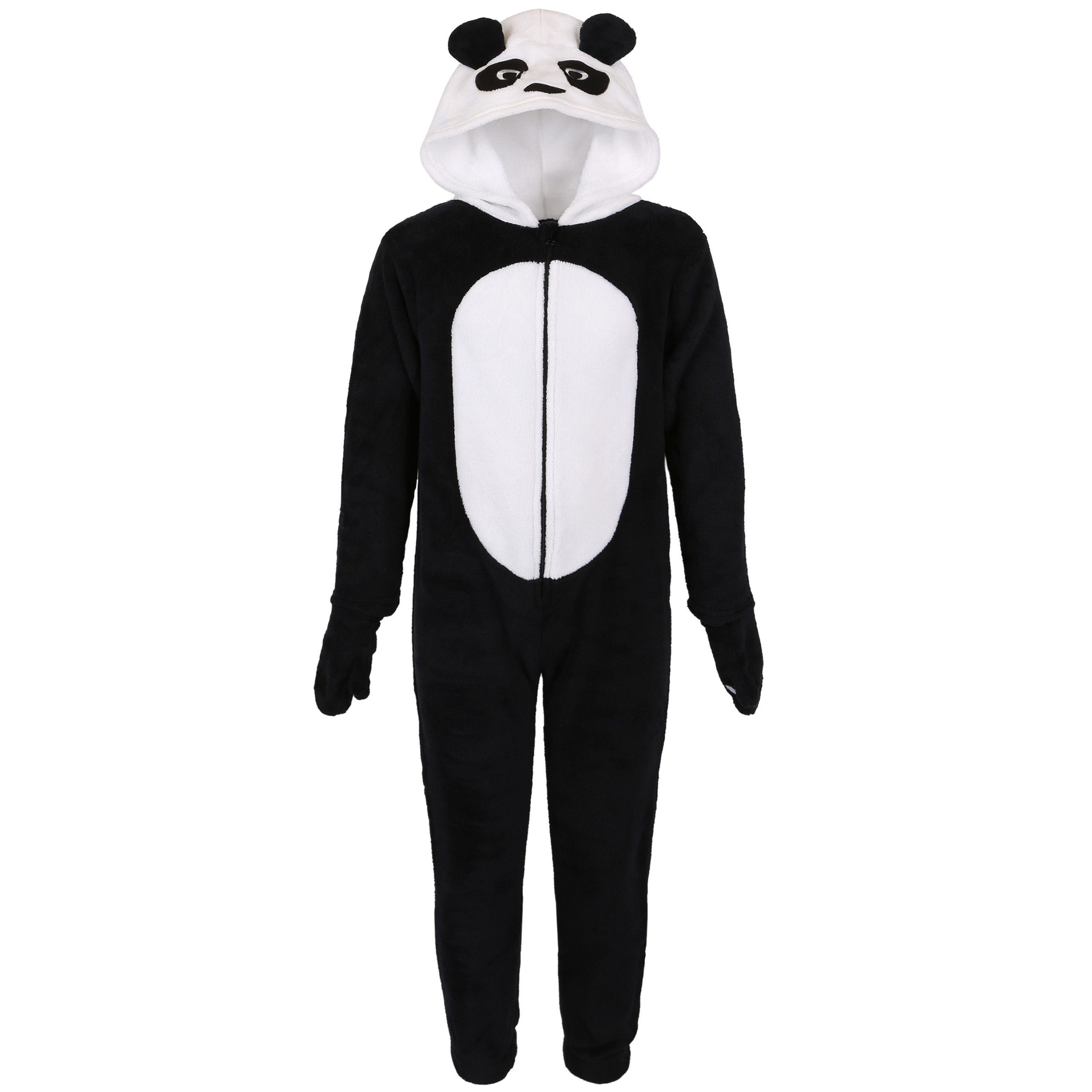 5-6 Einteiler mit Schlafanzug Sarcia.eu Jahre Panda-Fleece-Schlafanzug, Kapuze