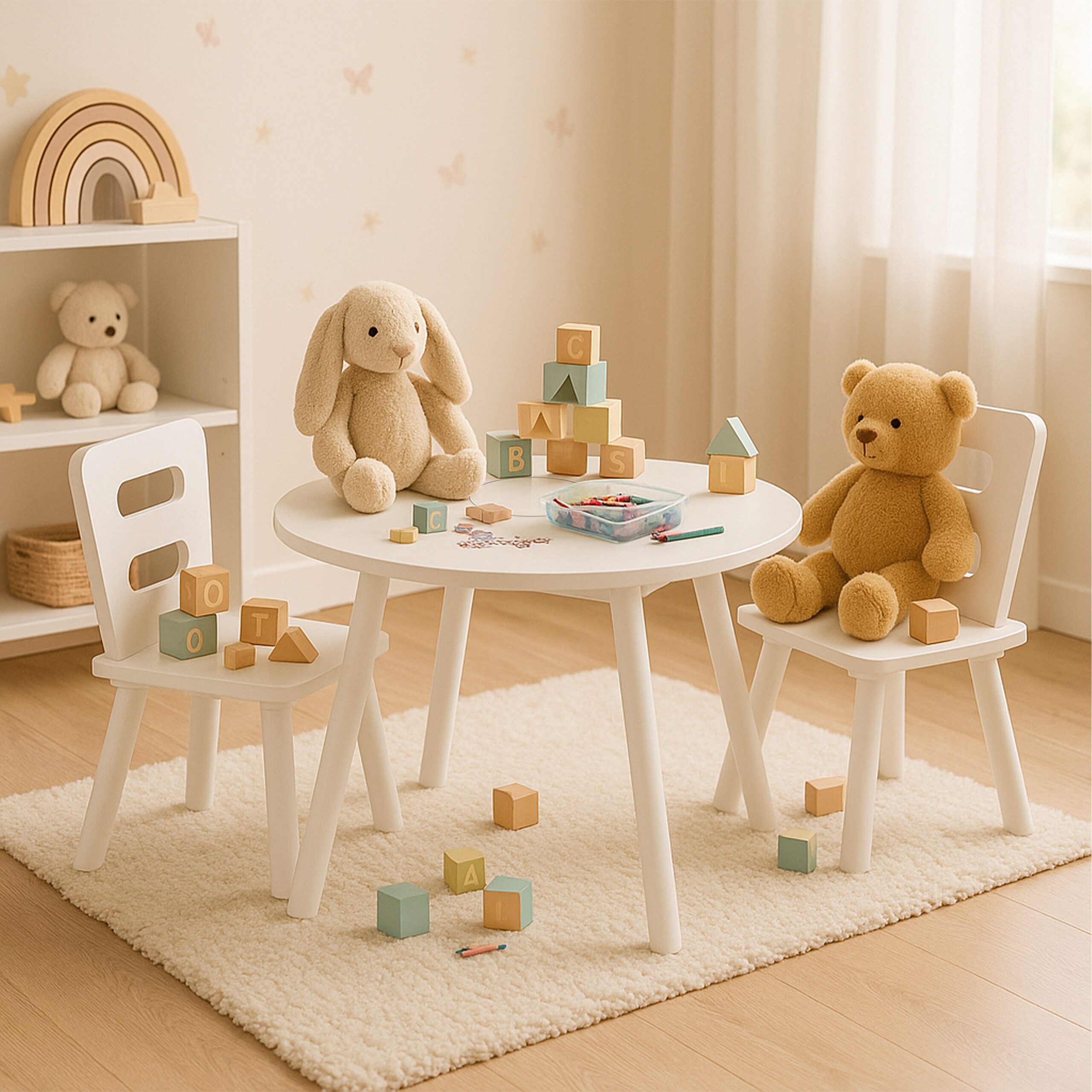 relaxdays Kindersitzgruppe 3-teilige Kindersitzgruppe mit Stauraum, (3-tlg) – Bild 2 von 5