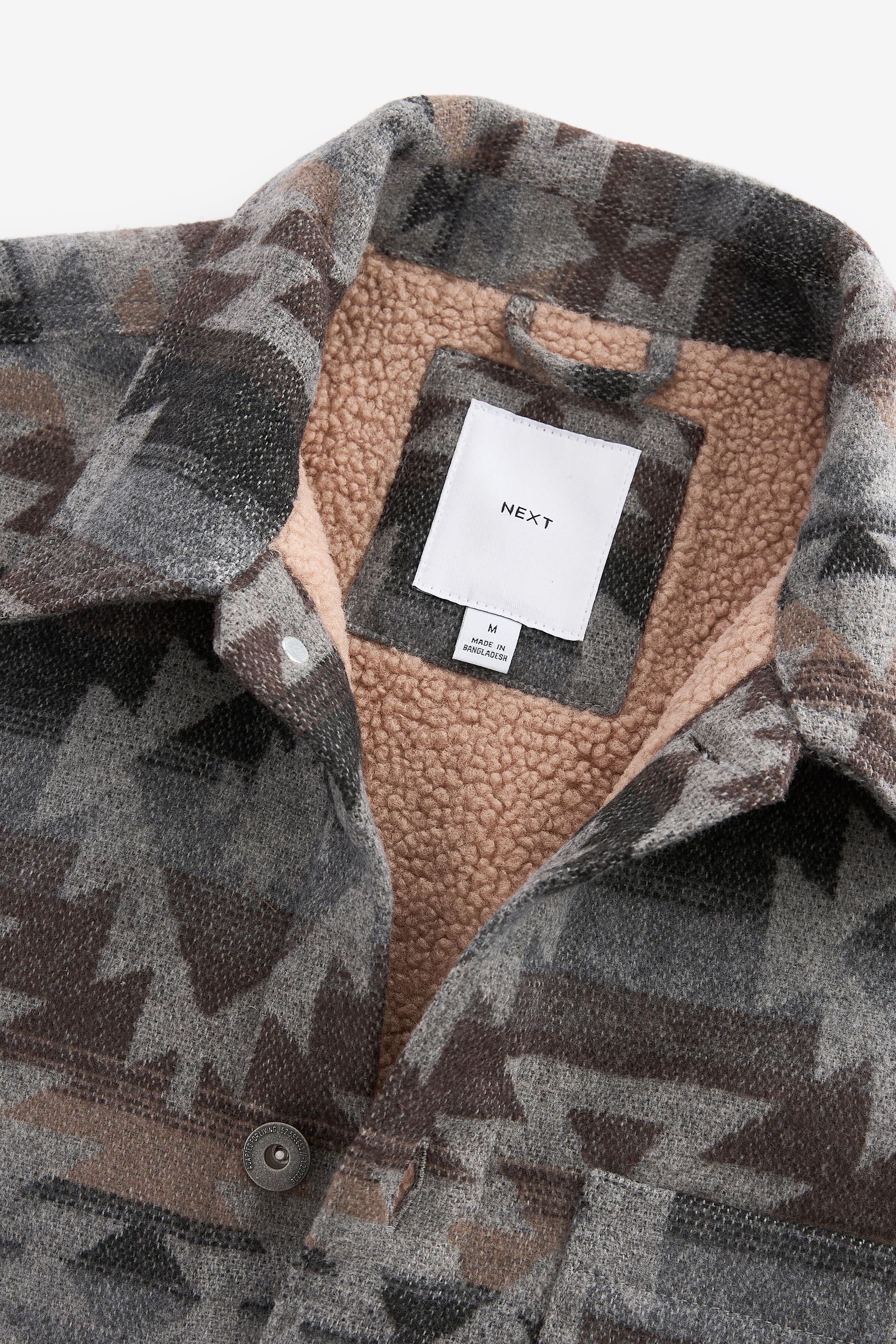 Next Hemdjacke Hemdjacke mit Borgfutter und Navajo-Muster (1-St)