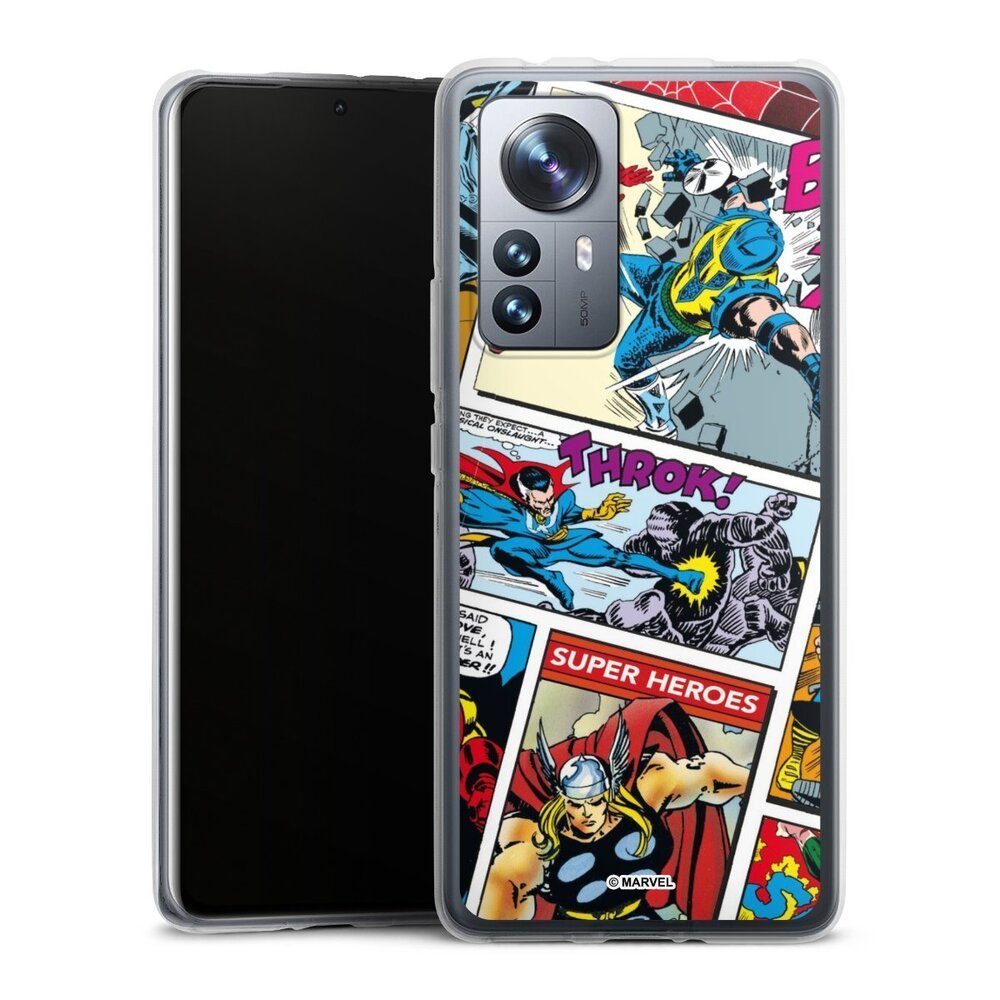 DeinDesign Handyhülle Marvel Retro Comic Blue, Xiaomi 12 Pro 5G Silikon Hülle Bumper Case Handy Schutzhülle