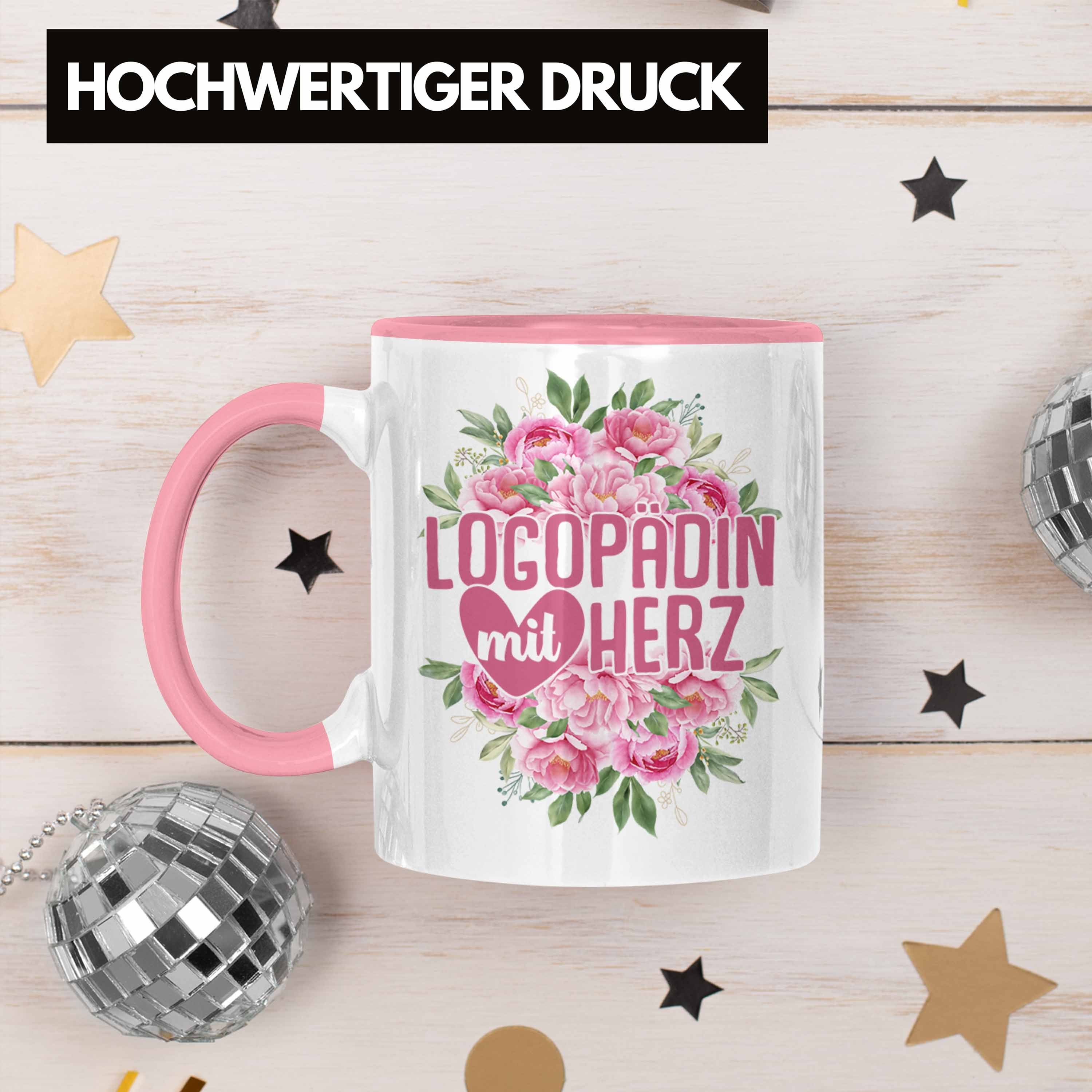 Trendation Tasse Trendation - Logopädin Mit Herz Tasse Geschenk Logopädie Logopäde – Bild 3 von 5