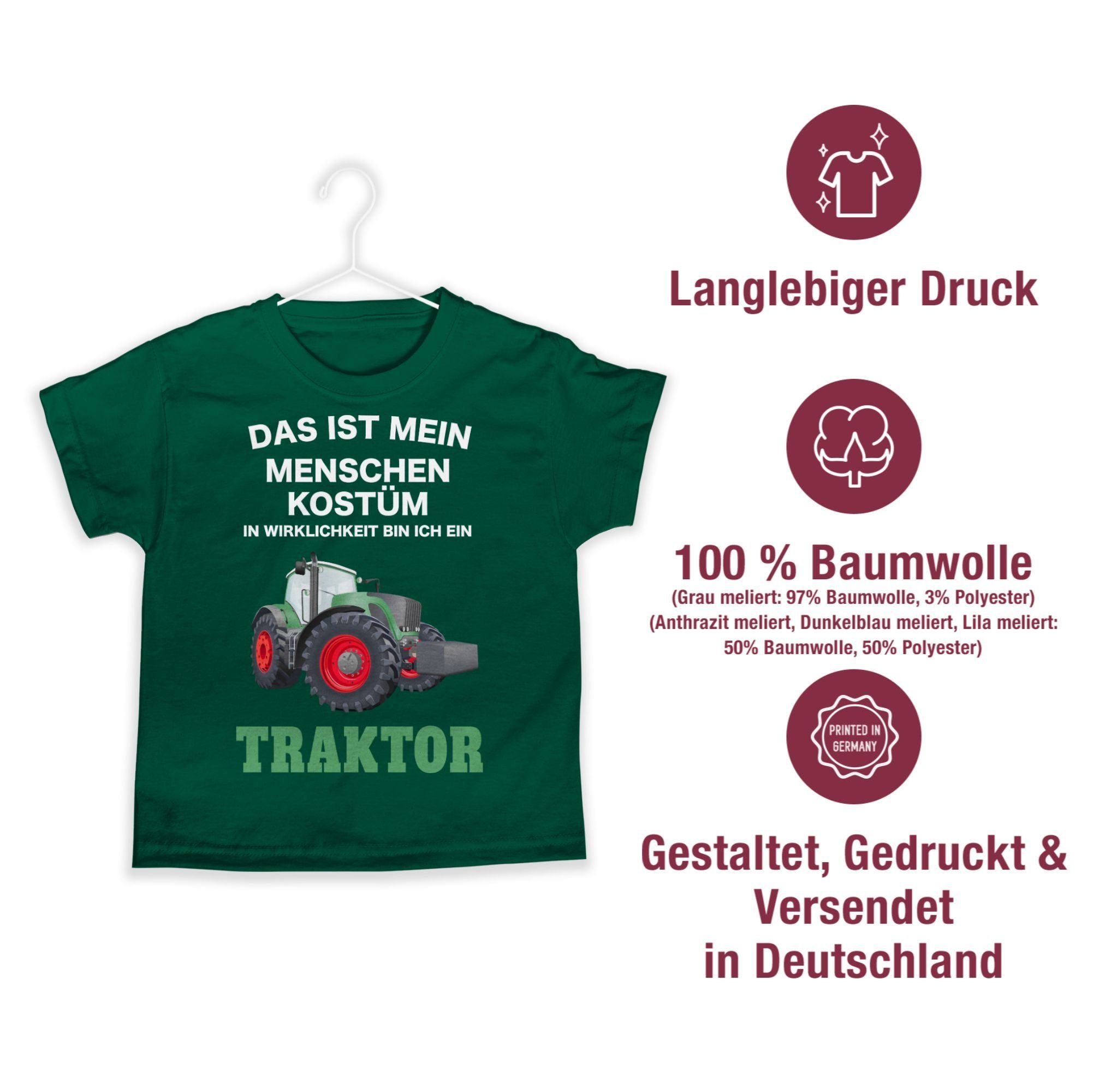Shirtracer T-Shirt Das ist mein Menschen Kostüm in echt bin ich ein Traktor I Trecker I T (1-tlg) Karneval & Fasching