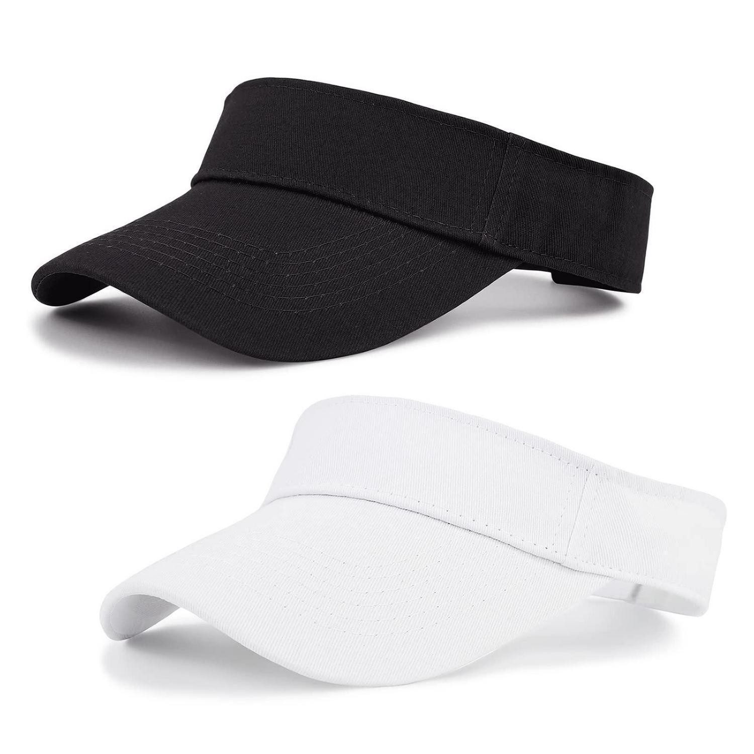 LuxusKollektion Visor Sonnenhut Damen Herren Baumwolle Einheitsgröße Schwarz Weiß