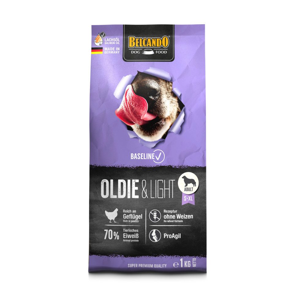 Belcando Baseline Oldie & Light - Trockenfutter für ältere & wenig aktive Hunde, Trockenfutter für: Hunde