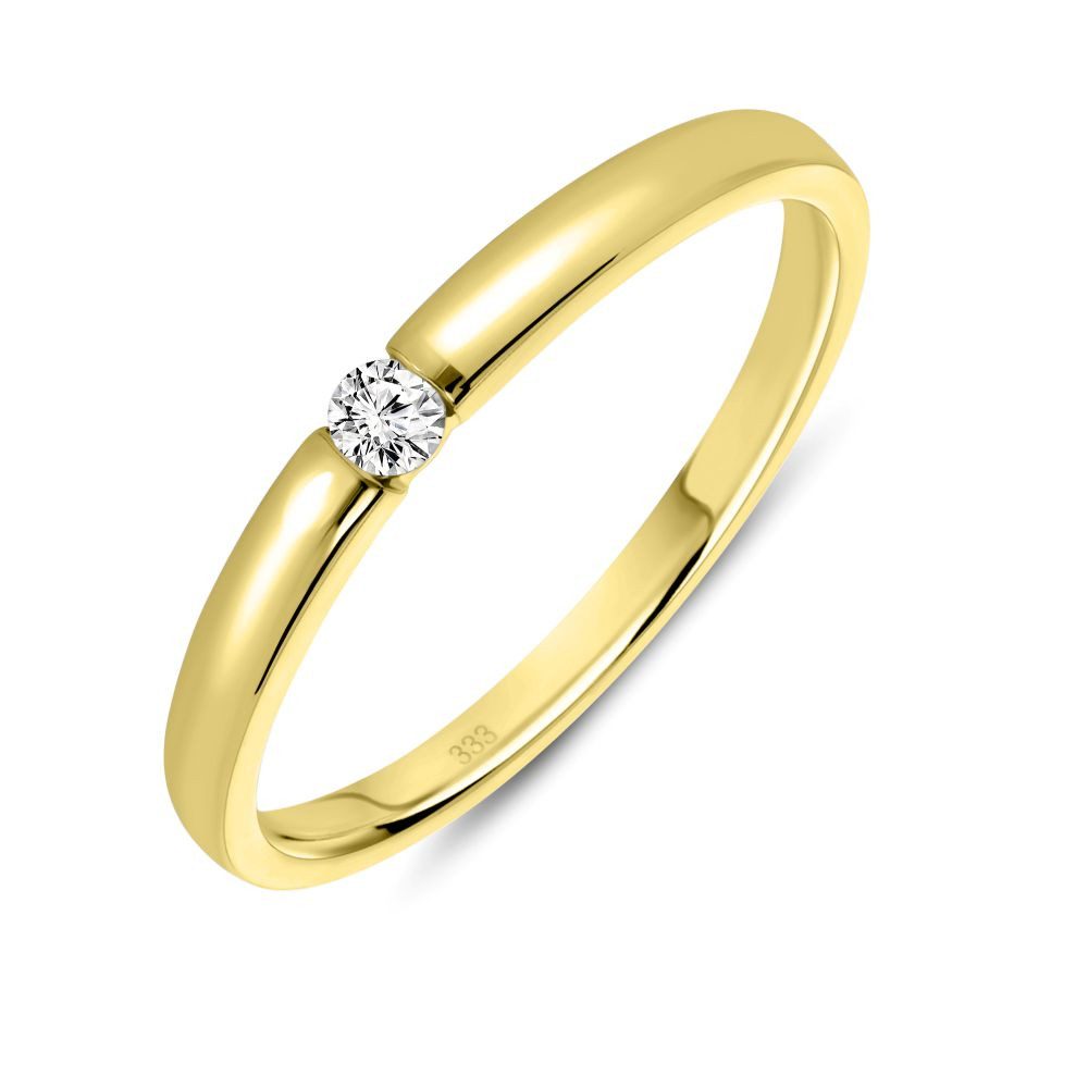 Miore Diamantring M3004R aus 8 Karat 333 Gelbgold (inkl. Schmuckbox), mit 0,05 Karat Solitär Diamant