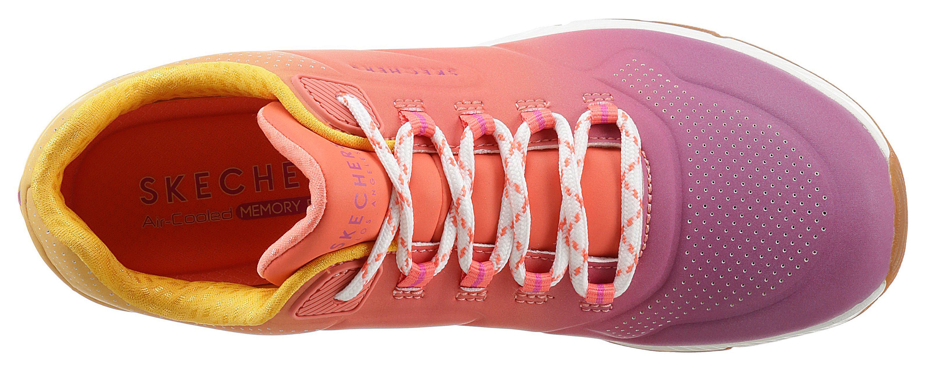 Farbkombi UNO pink-kombiniert leuchtender Sneaker Skechers OMBRE AWAY 2 in