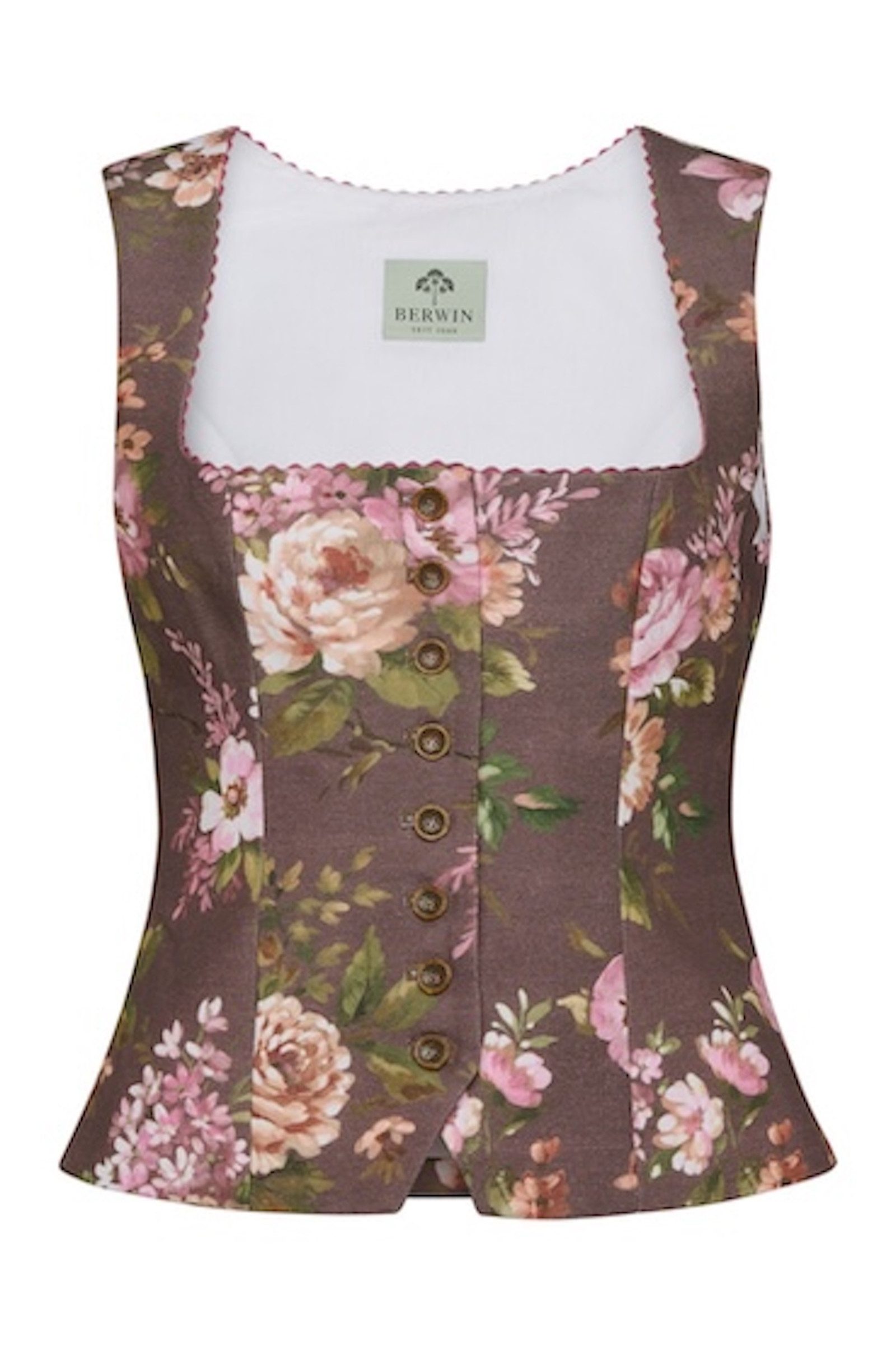 Berwin & Wolff Trachtenbluse Trachtenmieder - CORDANNE - taupe