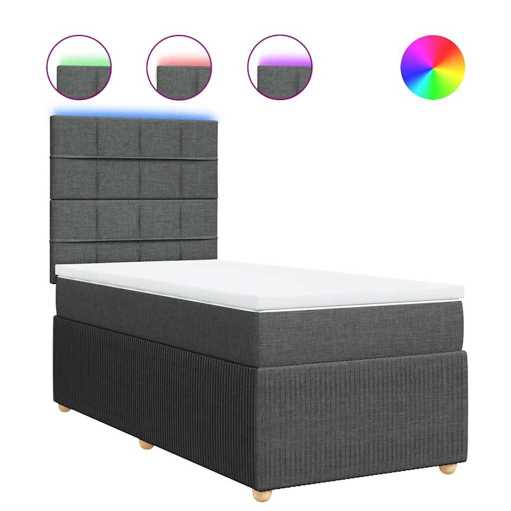 vidaXL Bett Boxspringbett mit Matratze Dunkelgrau günstig online kaufen
