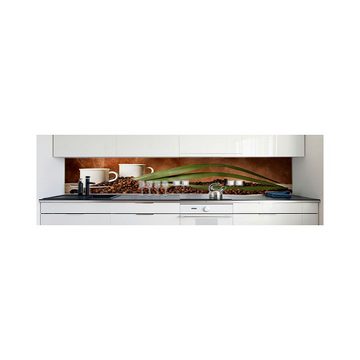 DRUCK-EXPERT Küchenrückwand Küchenrückwand Kaffee Tassen Bohnen Hart-PVC 0,4 mm selbstklebend