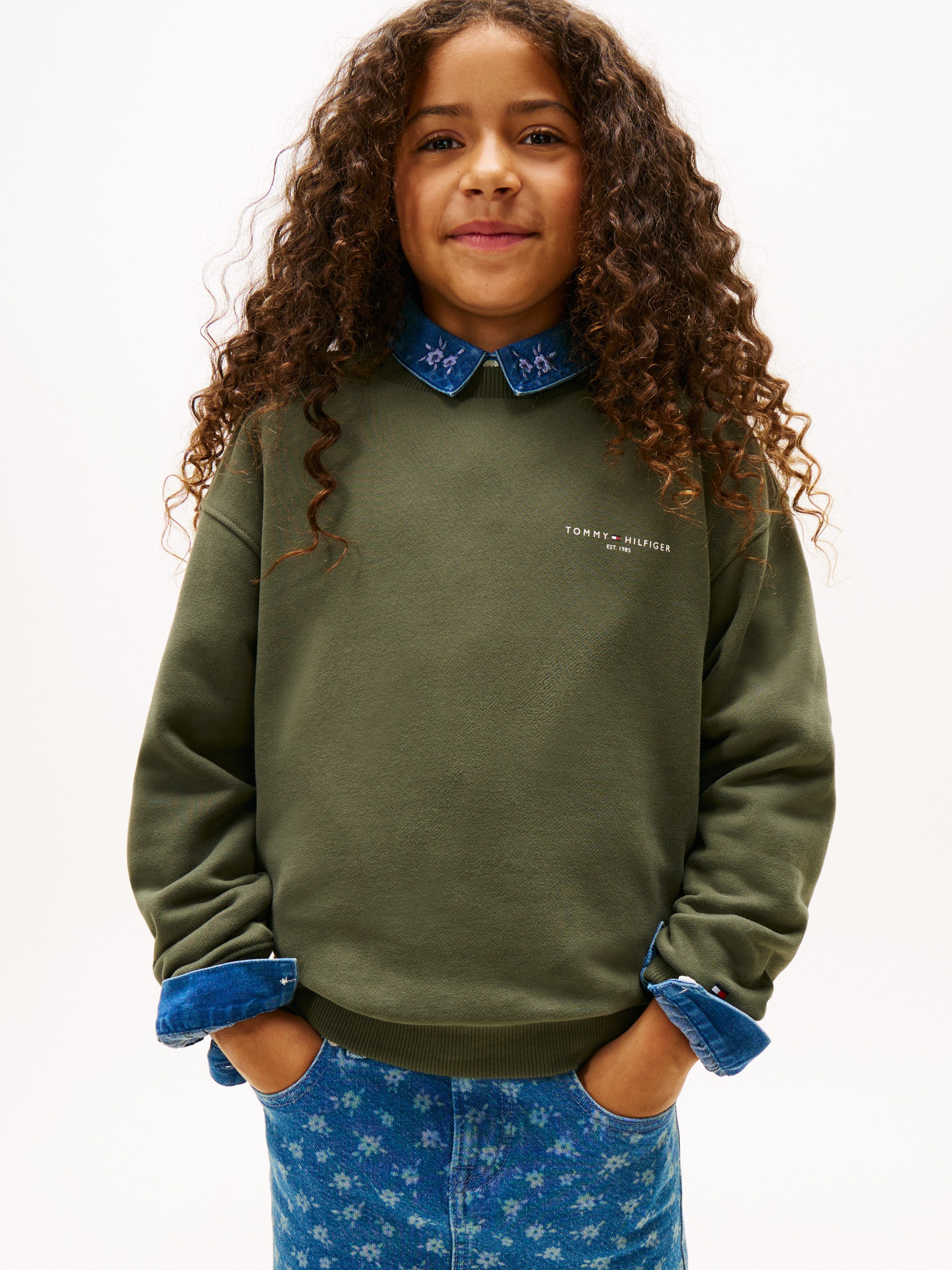 Tommy Hilfiger Sweatshirt MINI CORP C-NECK Kinder bis 16 Jahre, für Jungen und Mädchen, regular fit