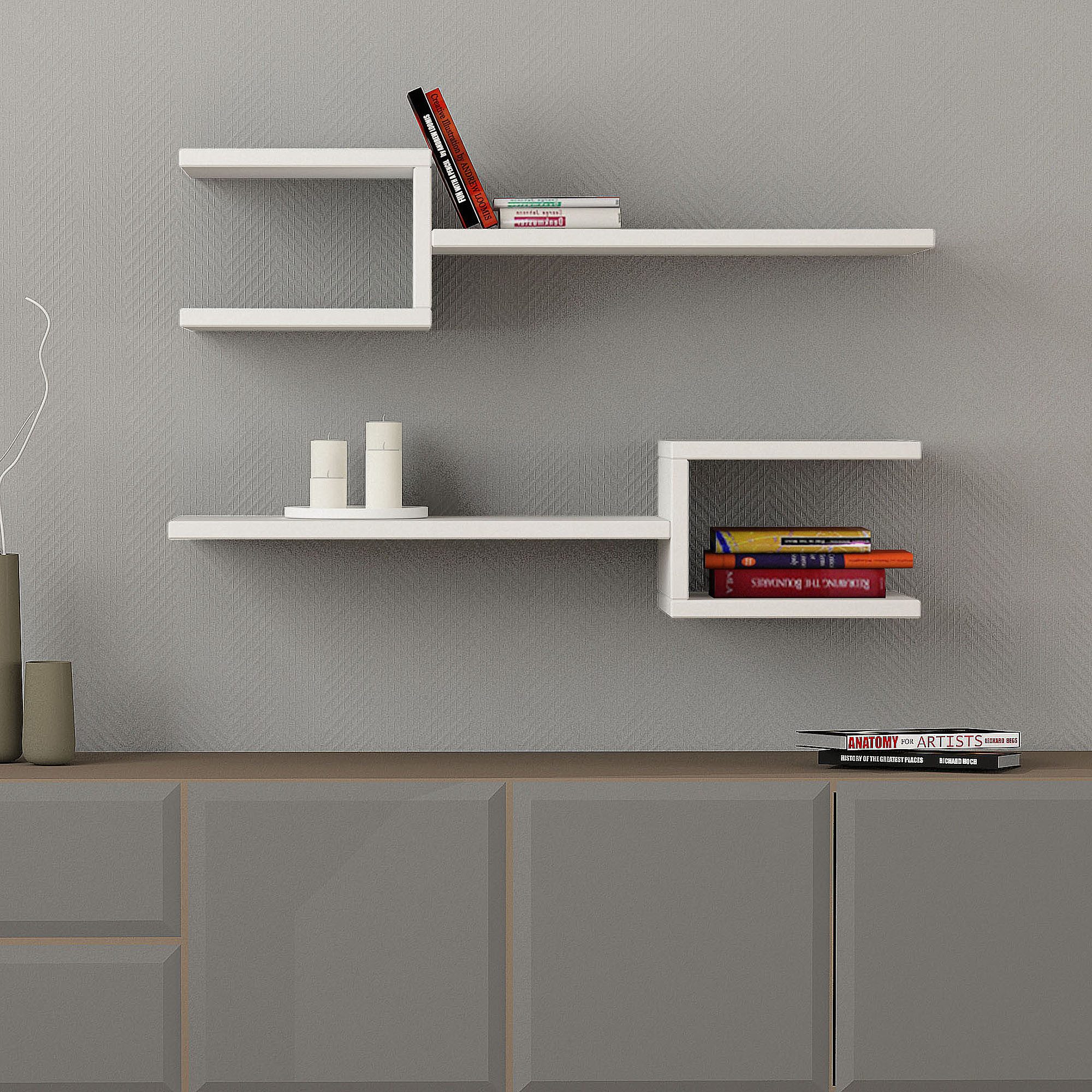 Decortie Bücherregal Fork, Modernes Schwimmendes Regal günstig online kaufen