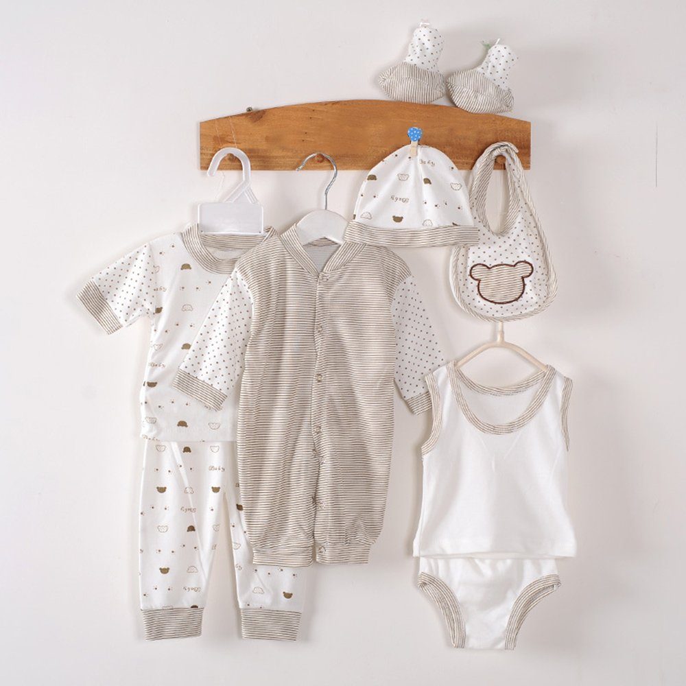 LAPA Erstausstattungspaket Set komplett Outfit (Set, 8-tlg) 0-3 Monate Neugeborene Jungen & Mädchen Khaki