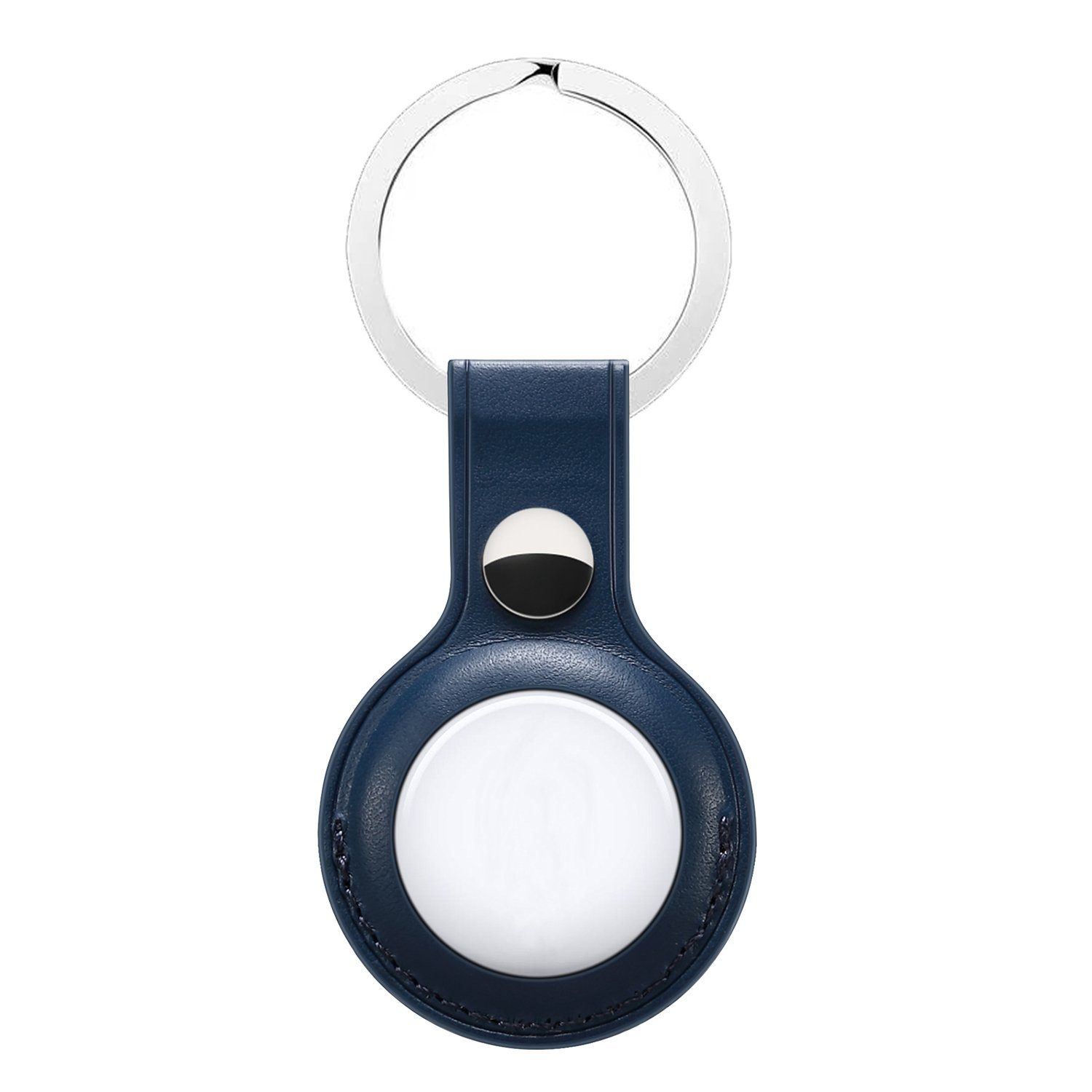 blau Leder Apple Navy AirTag, zggzerg Schlüsselanhänger für Keyring Lederhülle Schlüsselanhänger