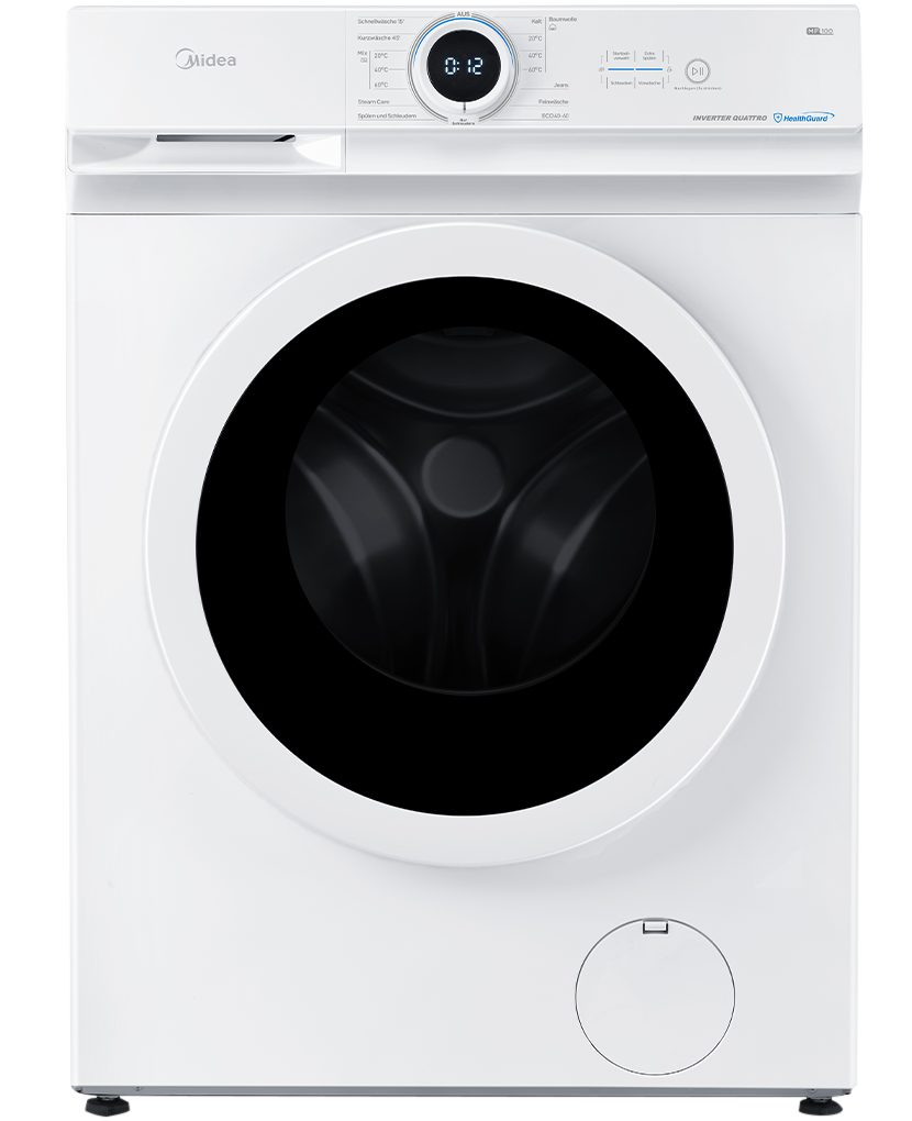 Midea Waschmaschine Lunar MF100W80B-14A, 8 Care, kg, Programme 15 Reload, ECO-Wäsche, Kindersicherung, Steam 1400 U/min