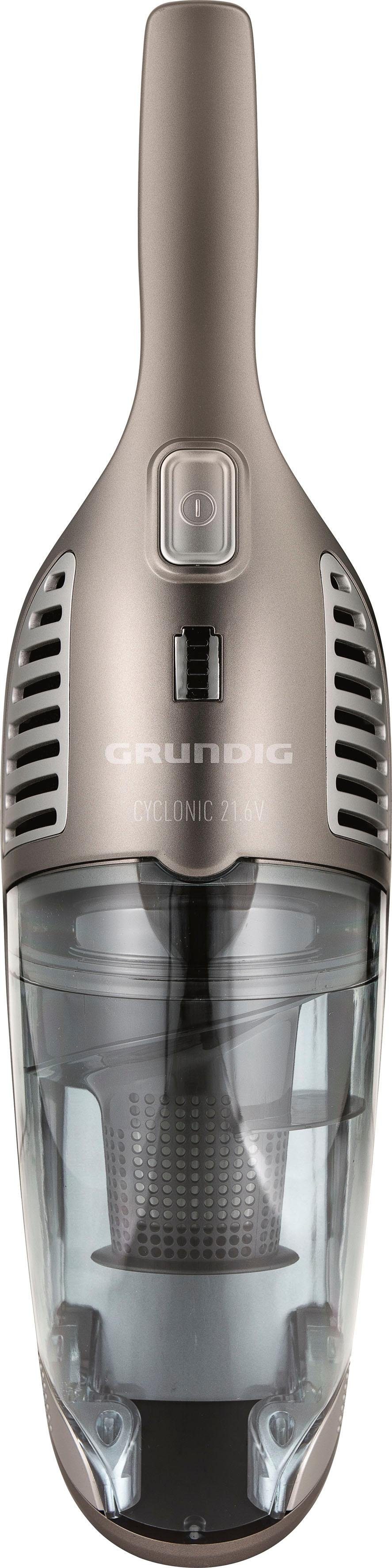 Grundig Akku-Stielstaubsauger VCH 9832, 2- in 1 Akkusauger, herausnehmbares Handteil, beutellos, 75 min Akkulaufzeit, platzsparende Aufbewahrung, 4-stufige Akkuanzeige
