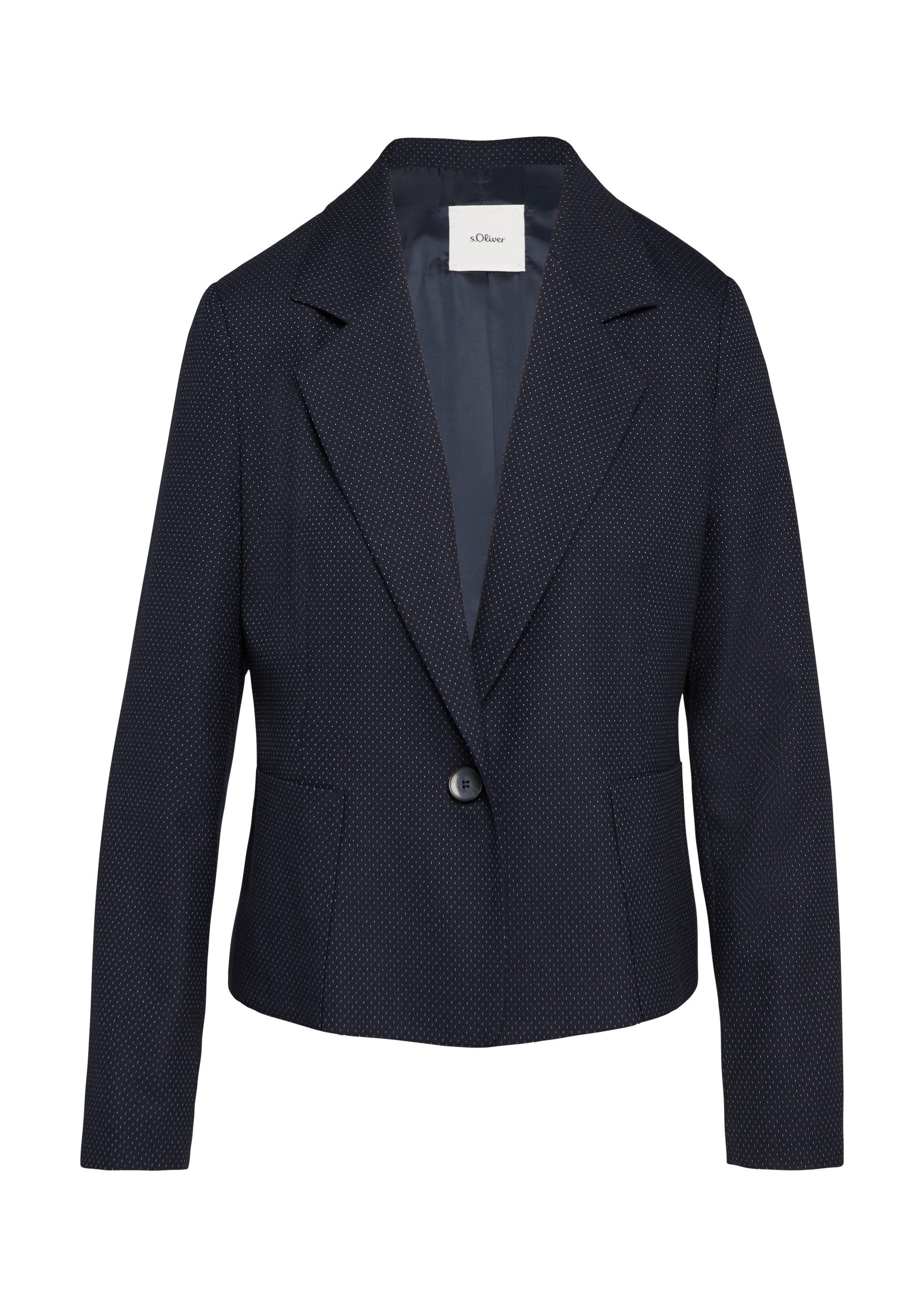 s.Oliver Jackenblazer Indoor-Blazer Fein gepunkteter Blazer mit großen Taschen