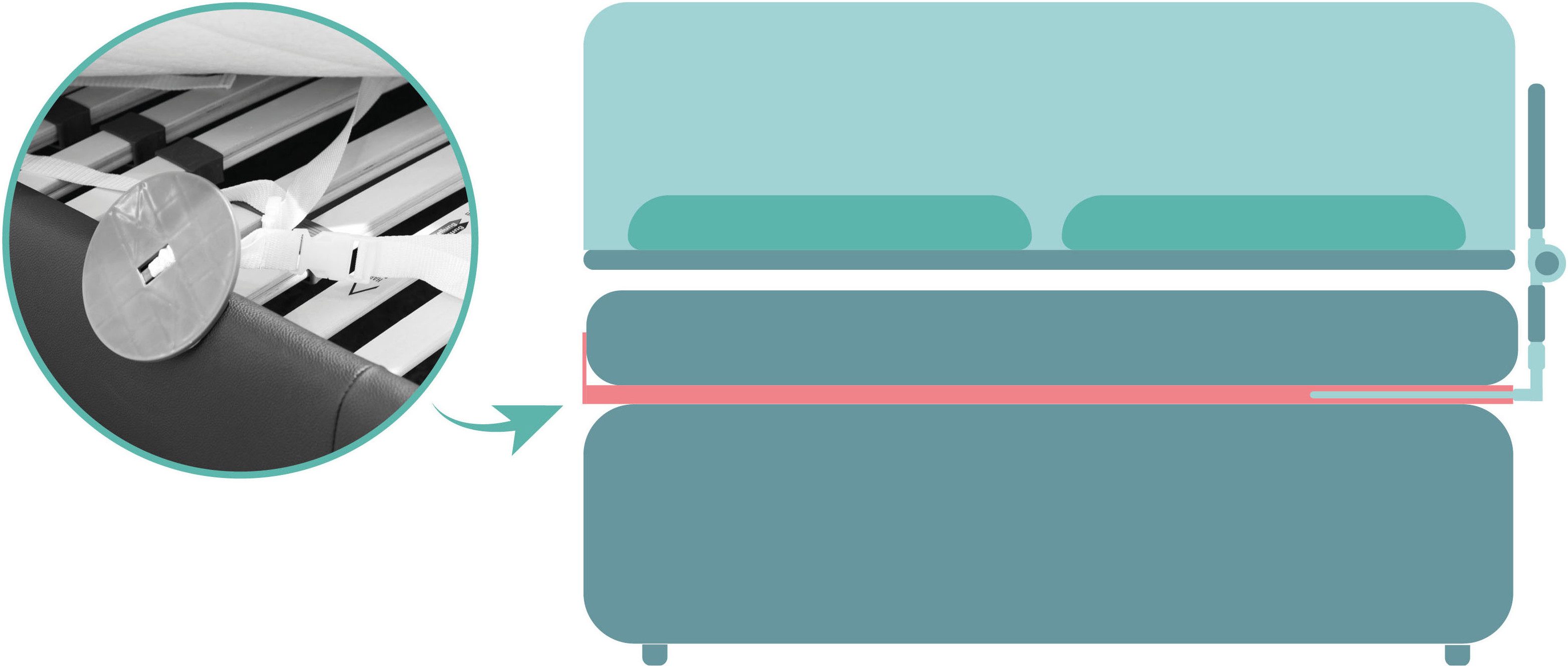 Fillikid Bettschutzgitter Hugo 135/50 cm, mit Klappfunktion