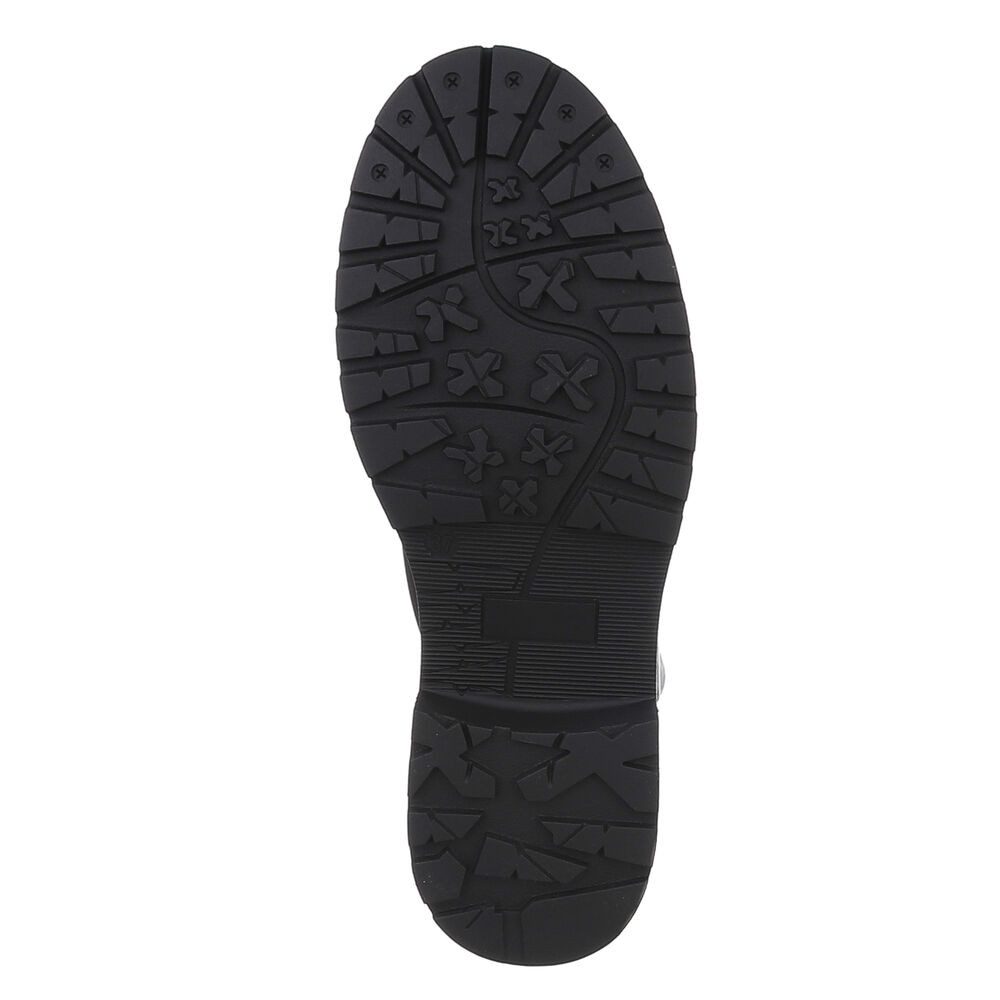Ital-Design Modischer Stiefel mit gerafftem Design für Alltag Westernstiefelette (90458176) Blockabsatz Stiefeletten in Schwarz