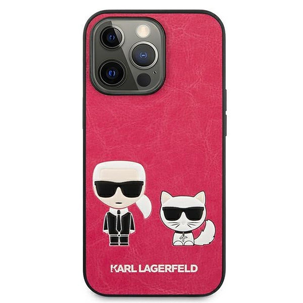 KARL LAGERFELD Handyhülle Schutzhülle Smartphonehülle Designerhülle 6,1 Zoll, Kunstleder, Hardcase, Motiv Karl & Choupette