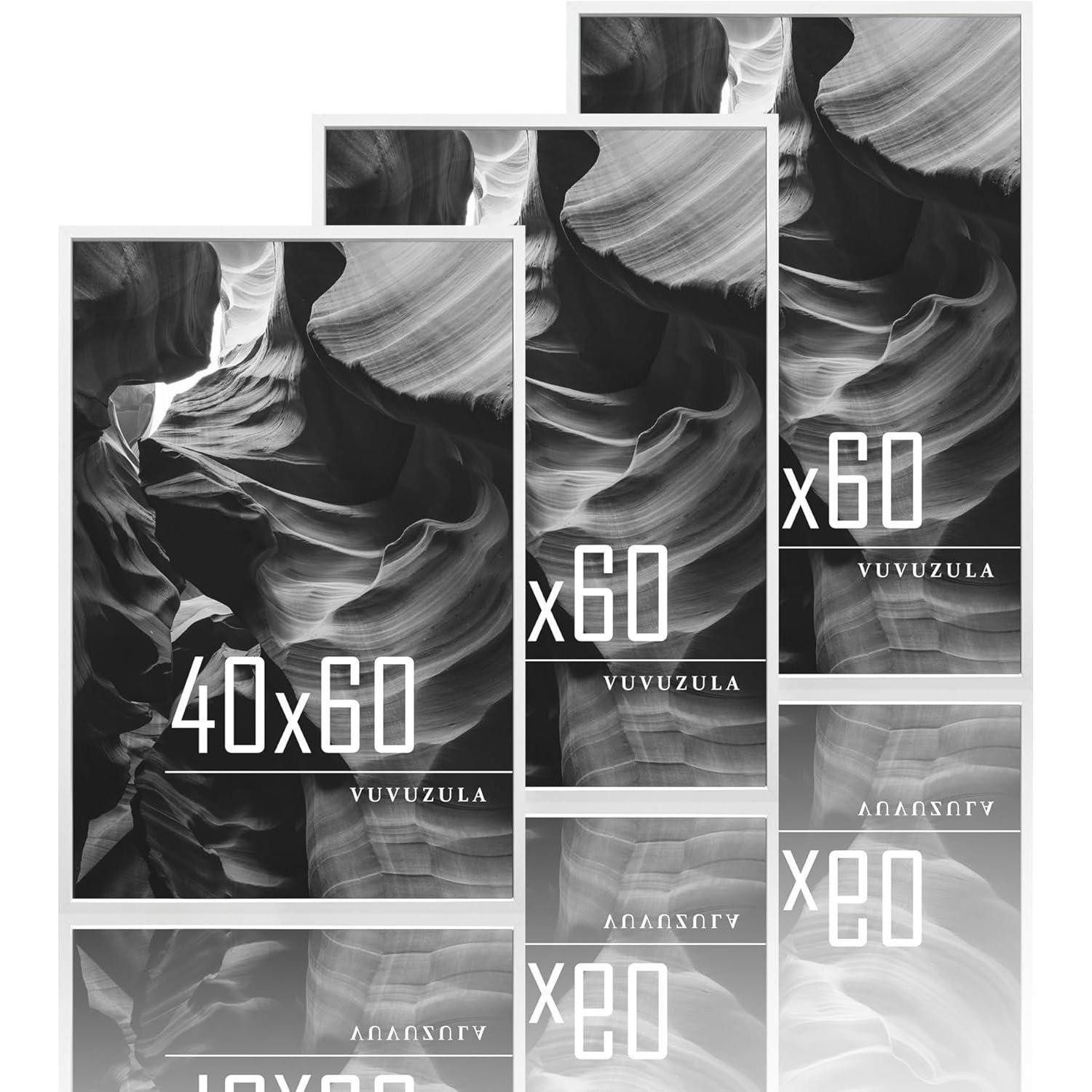 LuxusKollektion Bilderrahmen-Set Bilderrahmen Holzrahmen MDF Fotorahmen 3er Set Weiß 40x60cm, (3 St)