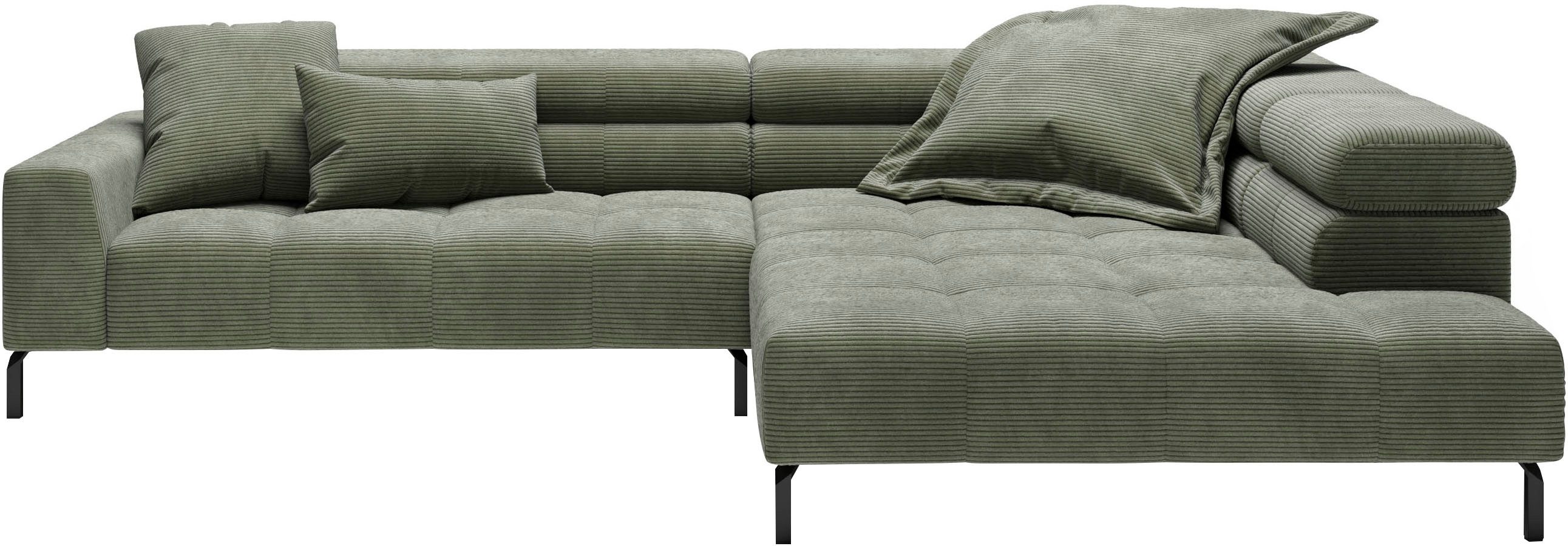 Home affaire Ecksofa Claya, 311 cm breit, L-Form, inkl. Kopfteilverstellung, mit elektrischem Sitzvorzug im Hauptelement