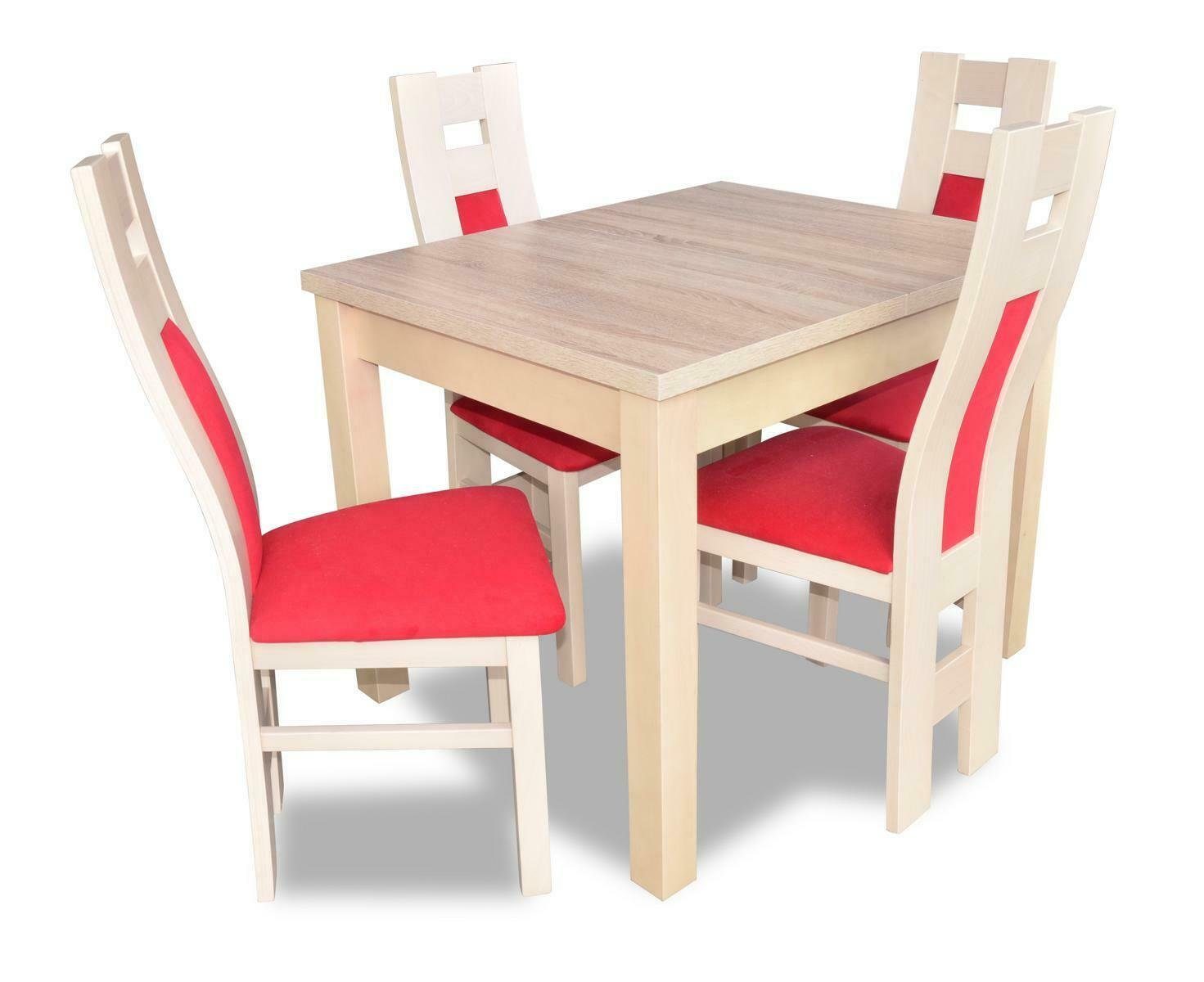 JVmoebel Essgruppe Design Esszimmer Set Holz Möbel Kommode 4x Stuhl Tisch Gruppen