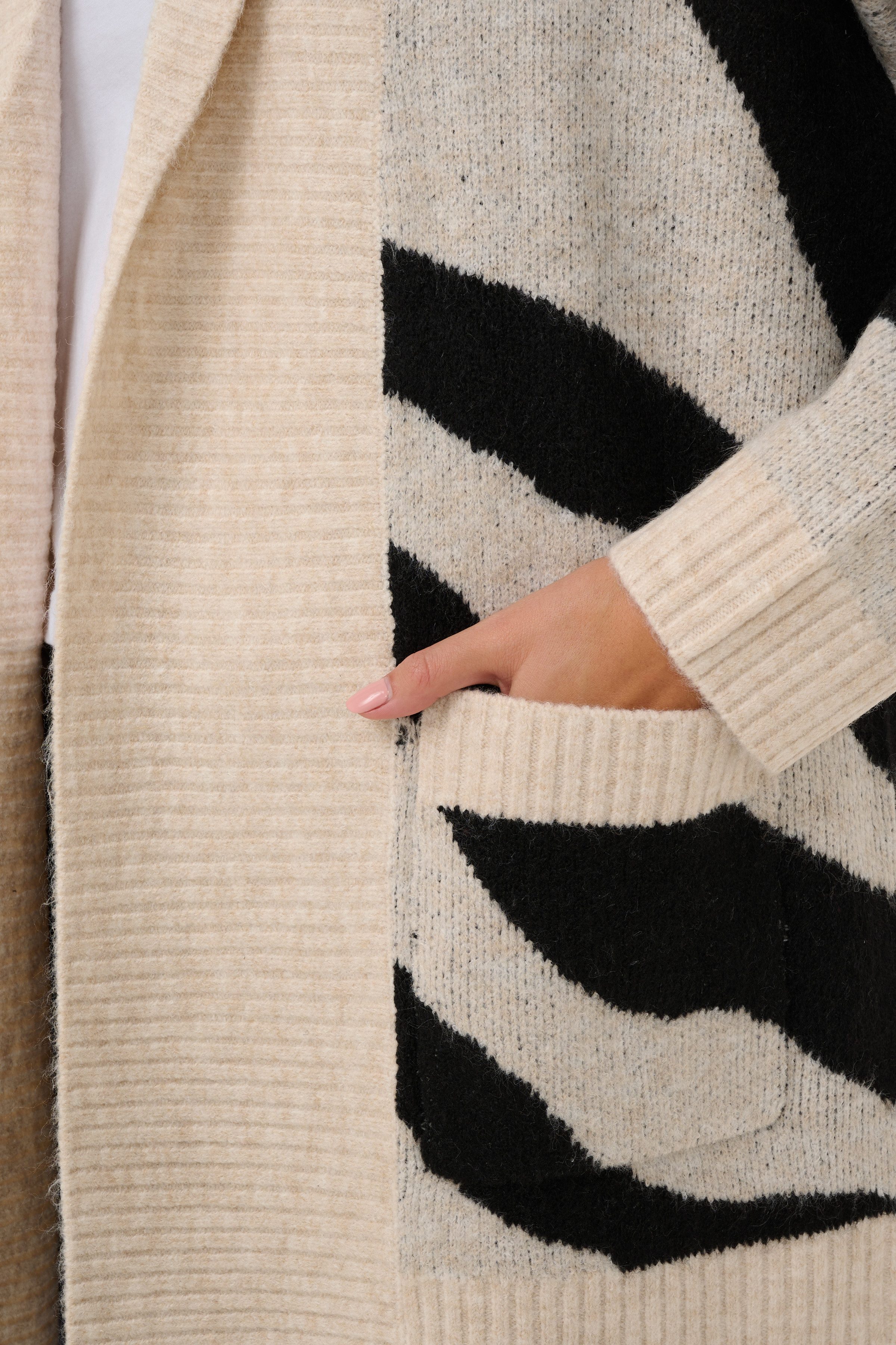 Saint Tropez Strickjacke MallieSZ Open Cardigan Materialmix, Loose fit