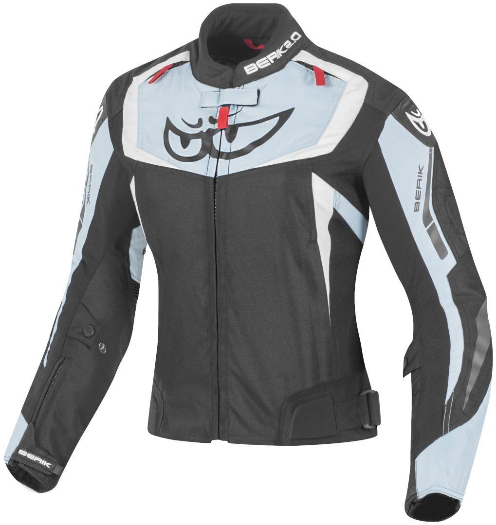 Berik Motorradjacke Bad Eye wasserdichte Damen Motorrad Textiljacke Black/Light Blue