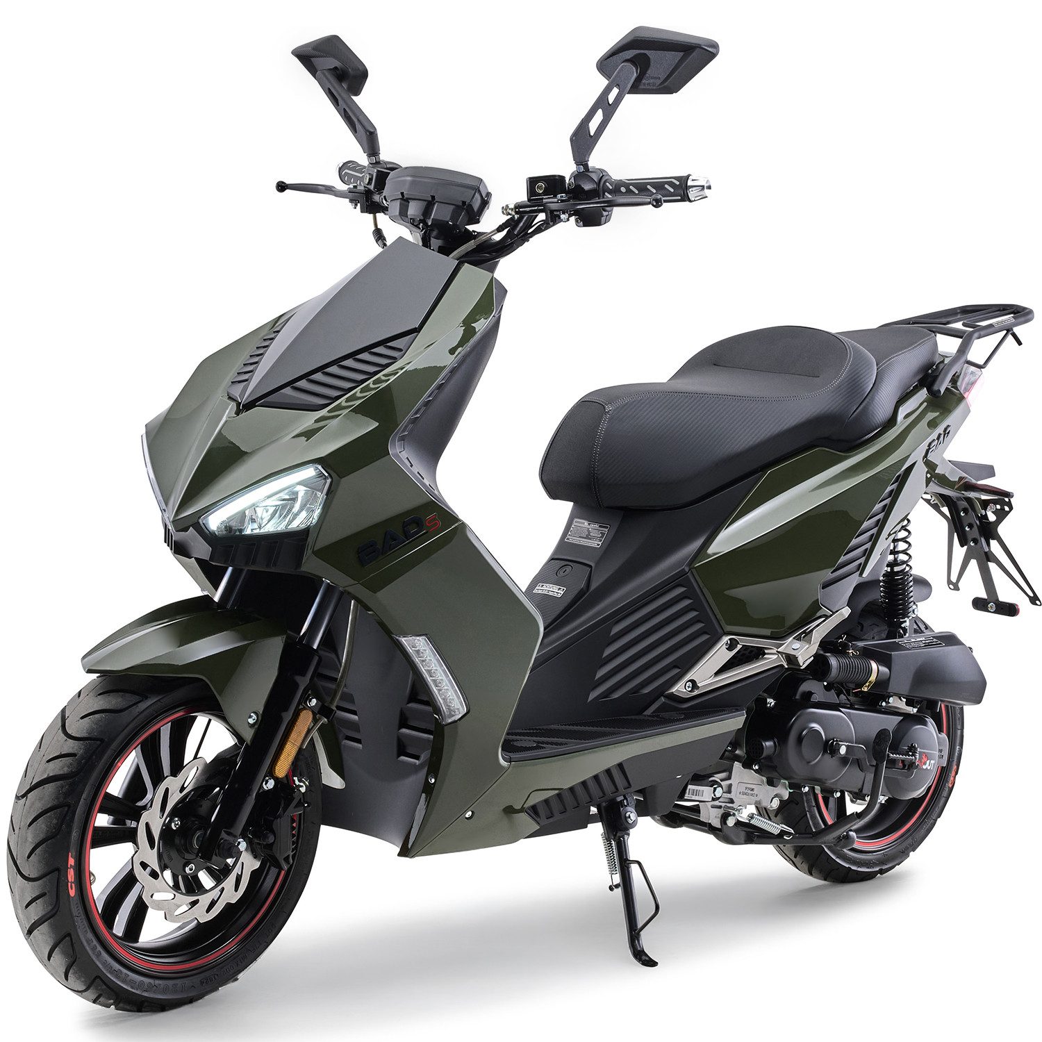 Burnout Motorroller BAD s Grün, 50 ccm, 25 km/h, Euro 5, Keyless-Go, Alarmanlage, LED-Beleuchtung