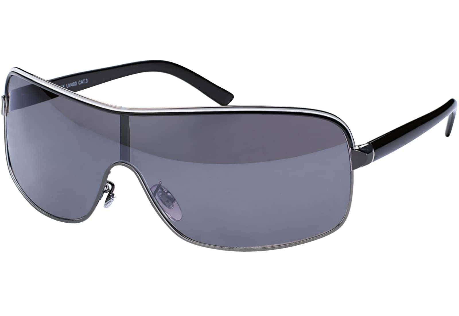 BEZLIT Eyewear Monoscheibensonnenbrille Damen Herren Design Sonnenbrille mit Kontrastlinie (1-St) mit akzentstreifen Schwarz