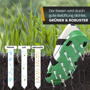 Hinrichs Rasenlüfter Hinrichs Rasenlüfterschuhe mit 6 Klemmriemen und 26 rostfreien Dornen, 13,5 cm Arbeitsbreite, Zum einfachen Belüften von Rasenflächen