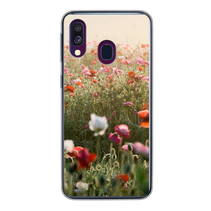 MuchoWow Handyhülle Mohn - Farben - Pastell Handyhülle Samsung Galaxy A40 Smartphone-Bumper Print Handy