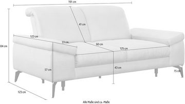 sit&more 2-Sitzer Cabana, Breite 191 cm, wahlweise mit Sitztiefen- und Kopfteilfunktion