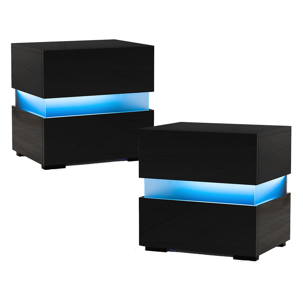 COSTWAY Nachttisch (2-St), mit LED Beleuchtung, Fernbedienung, 20 Farben, H günstig online kaufen
