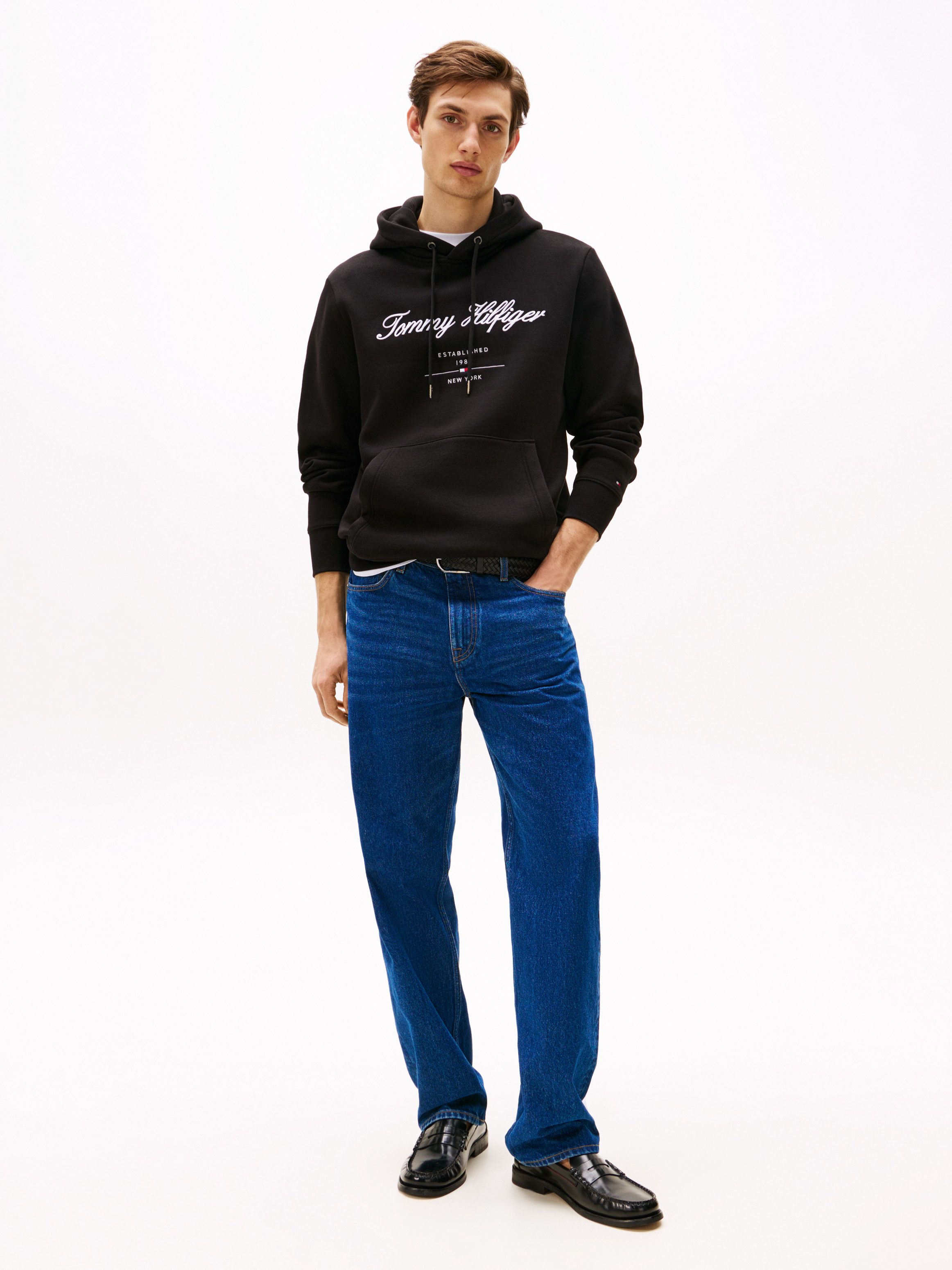 Tommy Hilfiger Hoodie SCRIPT LOGO HOODY mit aufgesticktem Logo
