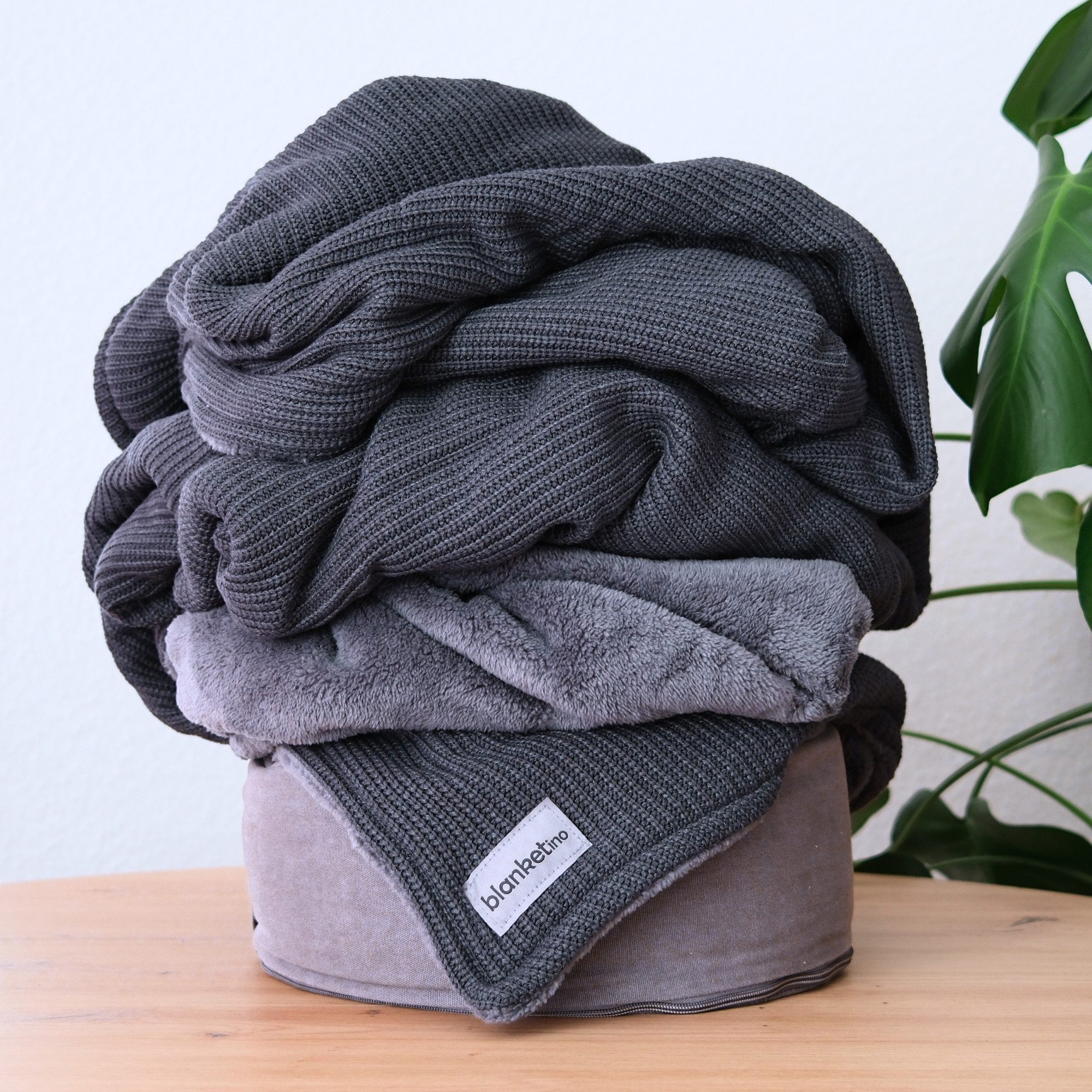 Wohndecke Premium Kuscheldecke mit Baumwollstrick, blanketino, extra voluminös
