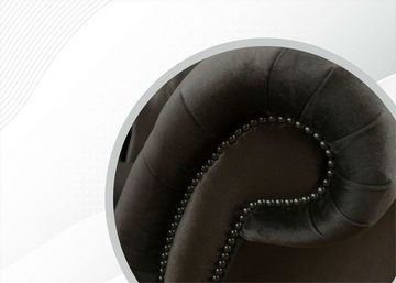 JVmoebel Chesterfield-Sofa, Chesterfield 2 Sitzer Sofa Schwarz Design Couchen Polster Sofas