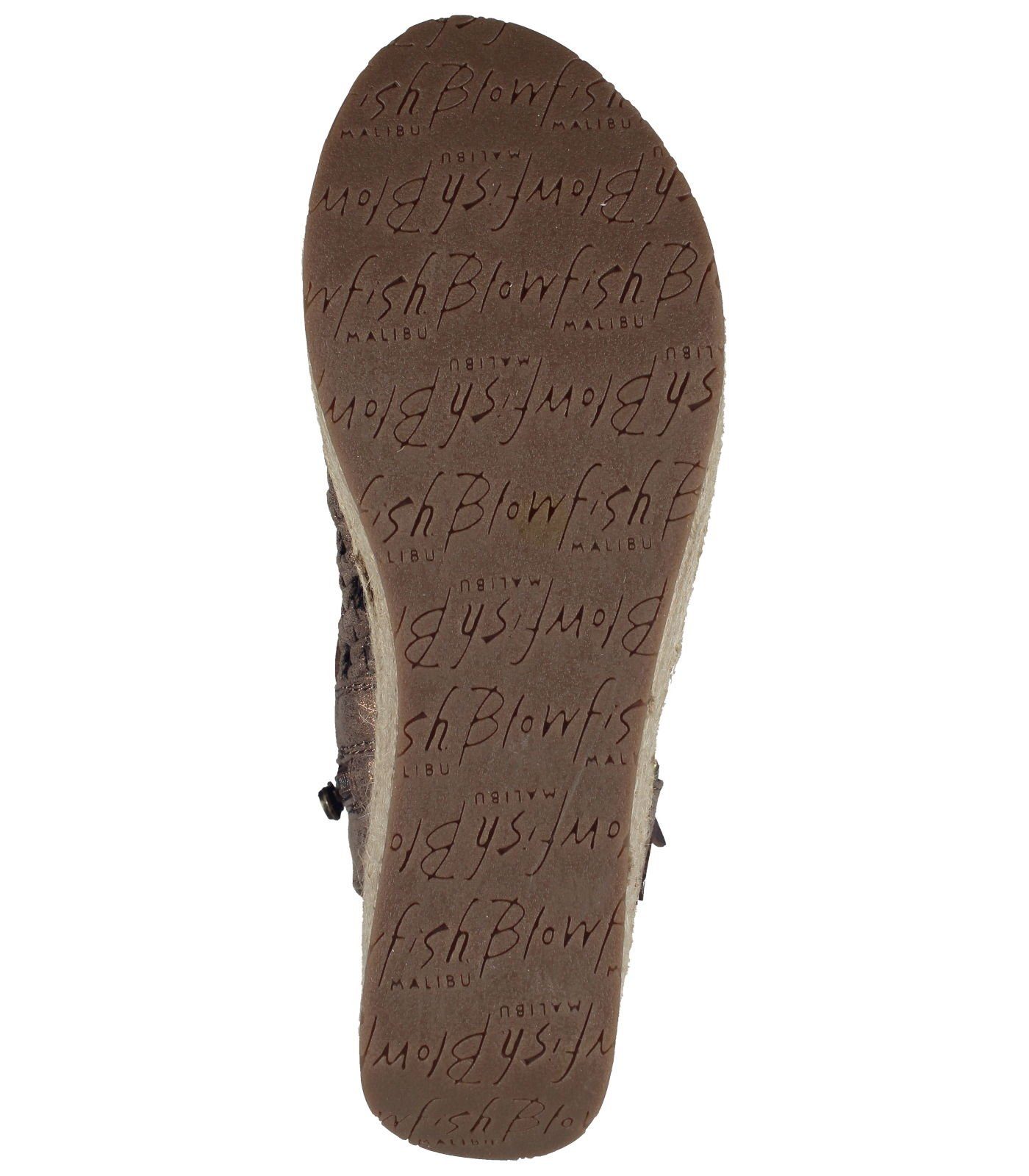 Braun Lederimitat/Textil Sandalen Blowfish Keilsandalette