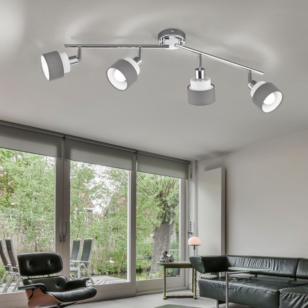 etc-shop LED Deckenspot, Leuchtmittel nicht inklusive, Deckenleuchte Spotleiste Wohnzimmerlampe, Schirme beweglich