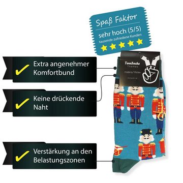 TwoSocks Freizeitsocken Weihnachtssocken Nussknacker Socken für Damen und Herren Einheitsgröße (1 Paar)